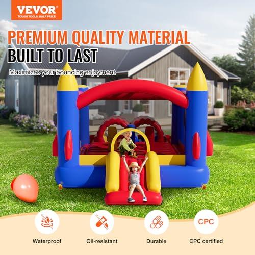 VEVOR VEVOR Outdoor Toys for Kids 5-12, Bounce House for Kids, Inflatable Nightclub Halloween Bounce House with Slide, Blower and Storage Bag, Birthday Christmas Party Gifts for Kids, 160x94x96 inch