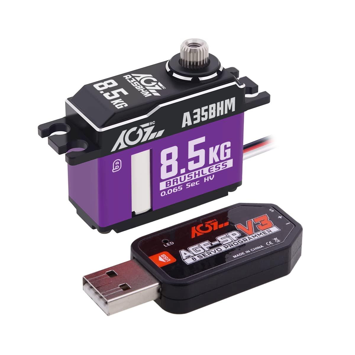 AGFRC AGFRC A35BHM 8.5KG Brushless RC Steering Servo and AGF-SPV3 Servo Programmer