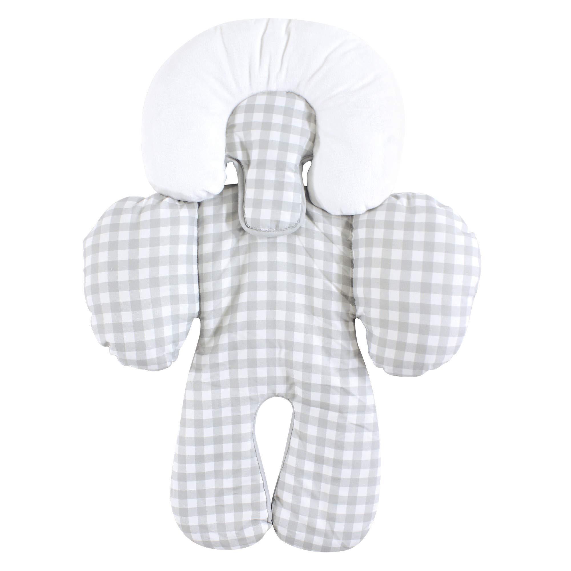 Hudson Baby Hudson Baby Unisex Baby Car Seat Body Support Insert, Gray Gingham, One Size