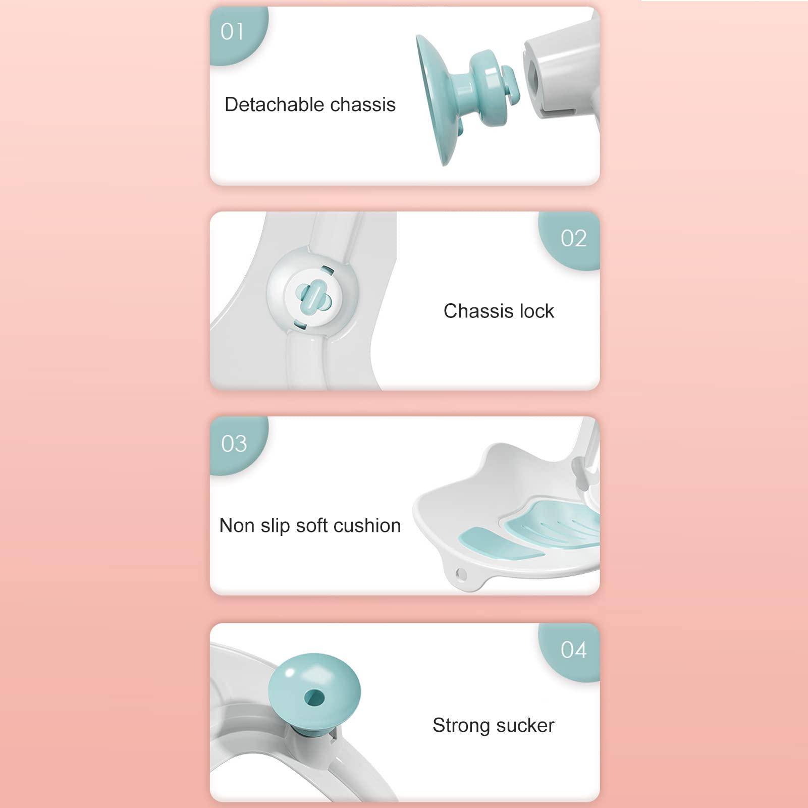 VINGVO Clean Rinse Baby Bather, Portable Spine Wash Hip Clean Rinse Bather Ergonomic Baby Bath Tub Baby Bath Support Infant Bathtub for Newborn (Mint Green)