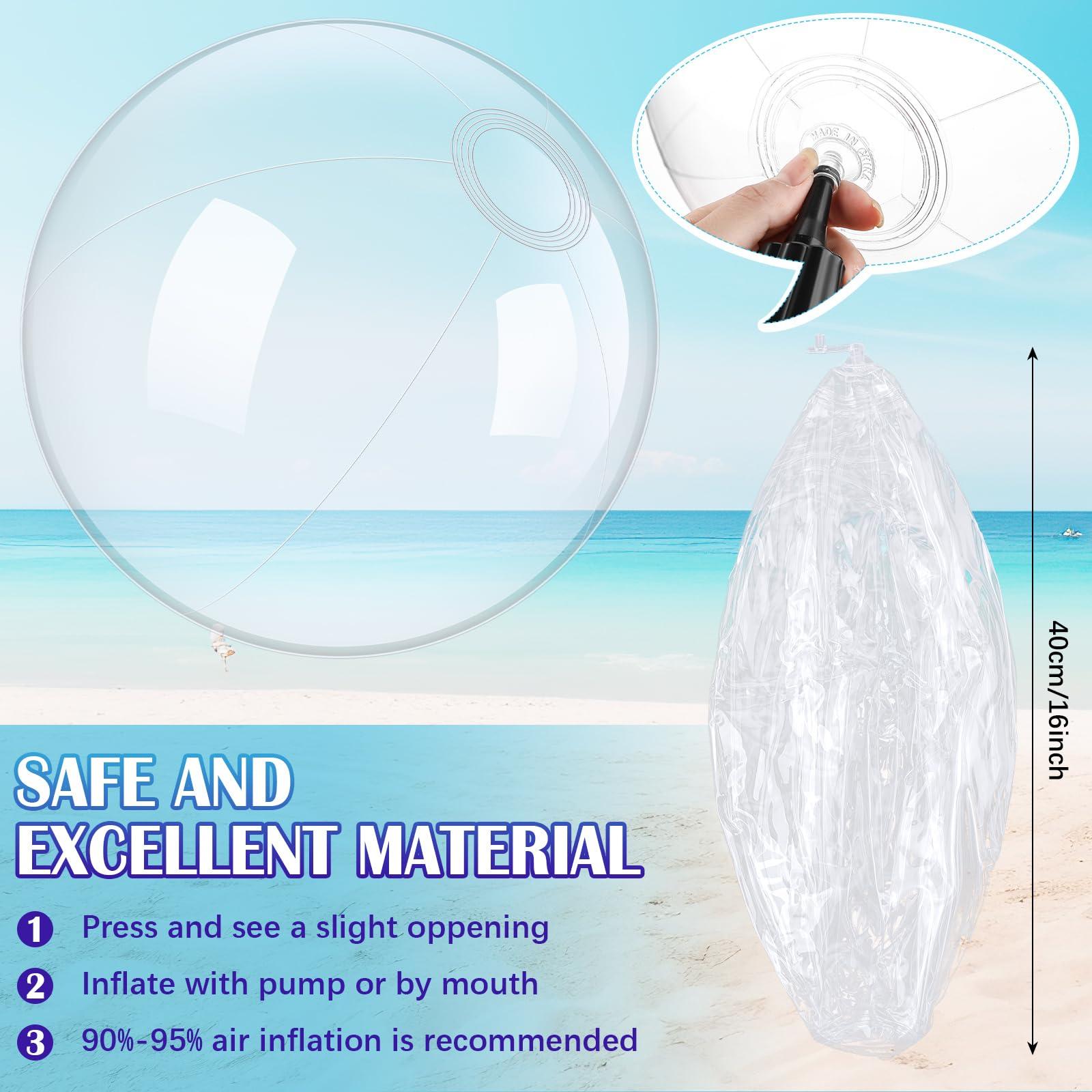 Hungdao Hungdao 12 Pieces Inflatable Clear Beach Ball Inflatable clear balls for Halloween Party DIY Ball Transparent Swimming Pool Ball Party Decorations Favors Supplies(16 Inch)