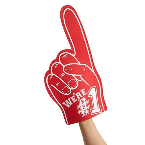 Okuna Outpost Okuna Outpost 2 Pack Red Foam Fingers #1, It\'s Goin\' Down for Sports Fan Accessories, Cheering, Party Favors, 17.5 Inch Giant Foam Hand