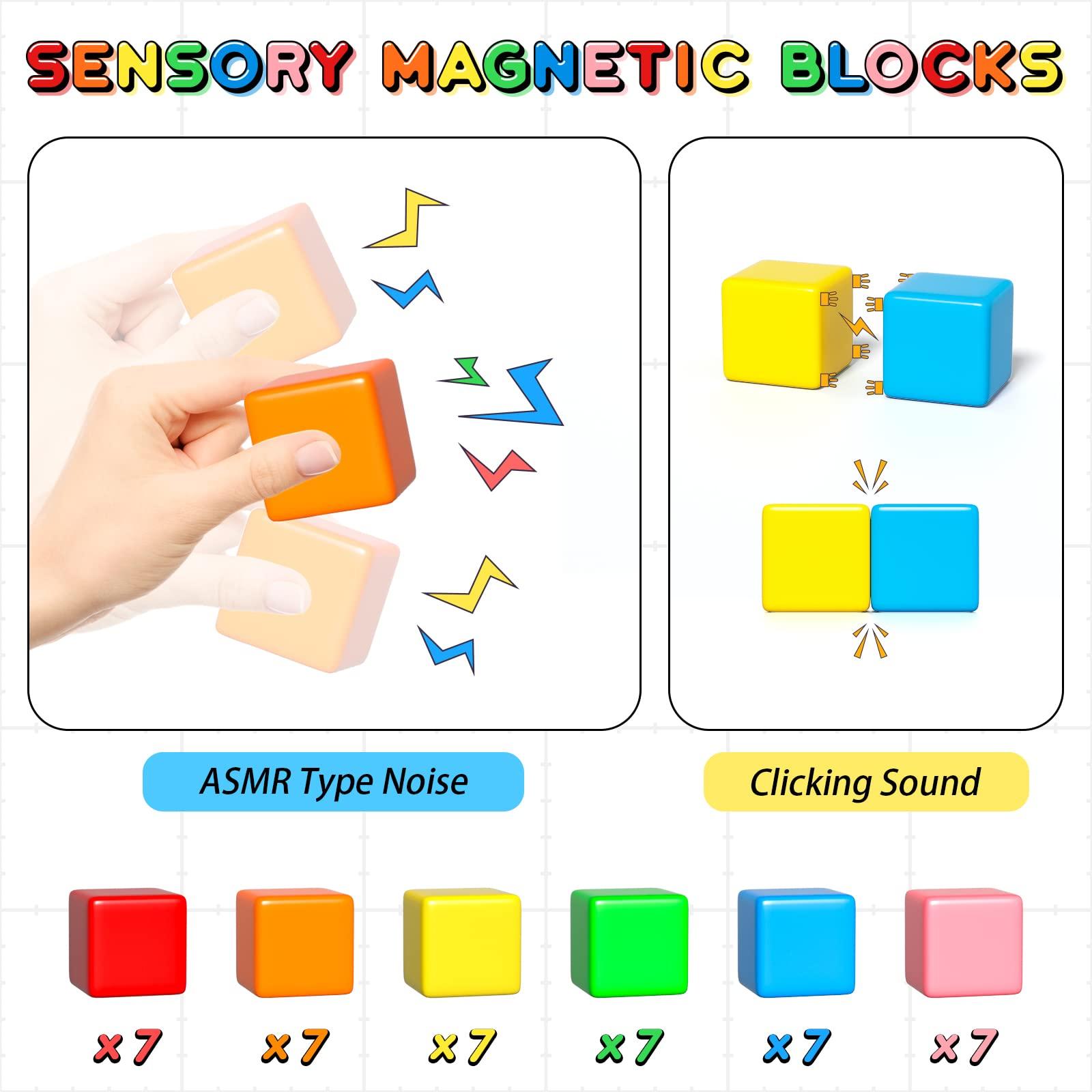 Apluses Apluses 96Pcs Magnetic Blocks, More Quantity can Create Bigger Buildings and Improve Children\'s Thinking