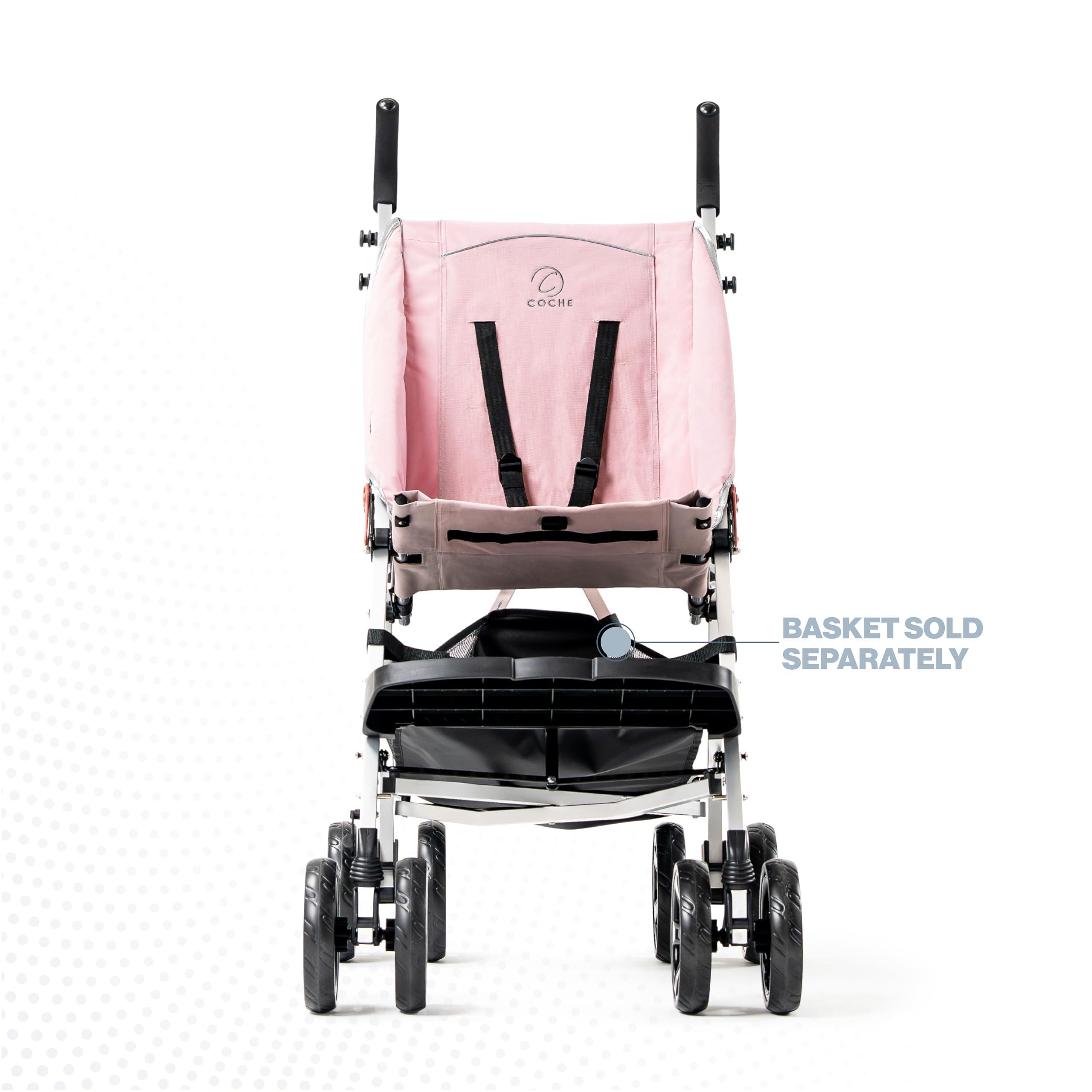Coche Coche XL Special Needs Stroller, Disability Stroller for Older Child, Larger Size Pushchair, Easy Folding System, Lightweight Aluminum Frame (Pink)