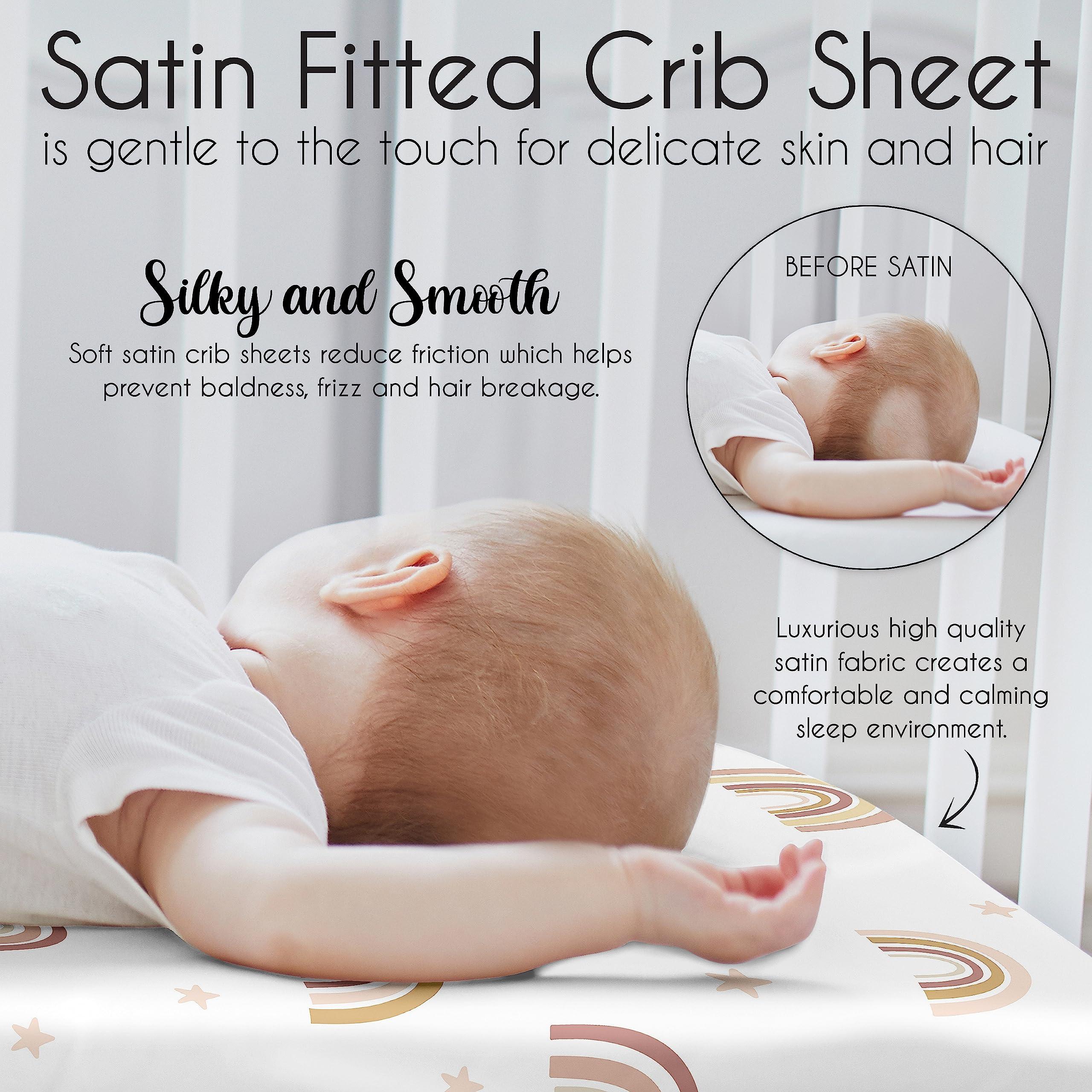 Sweet Jojo Designs Sweet Jojo Designs Boho Rainbow Girl Baby Satin Fitted Crib Sheet Infant Newborn Nursery Toddler Bed Room Standard Mattress Blush Pink Yellow Bohemian Modern Neutral Vintage Rose Gold Beige Stars Sun