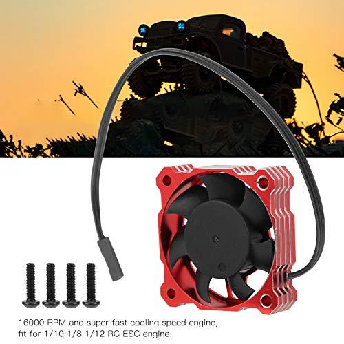 Gavigain Gavigain RC Cooling Fan, 40mm Motor Cooling Fan for RC Cars 16000RPM Brushless ESC Alluminum Motor Cooling Fan High Speed RC Cooling Fan for RC Vehicles (Red)