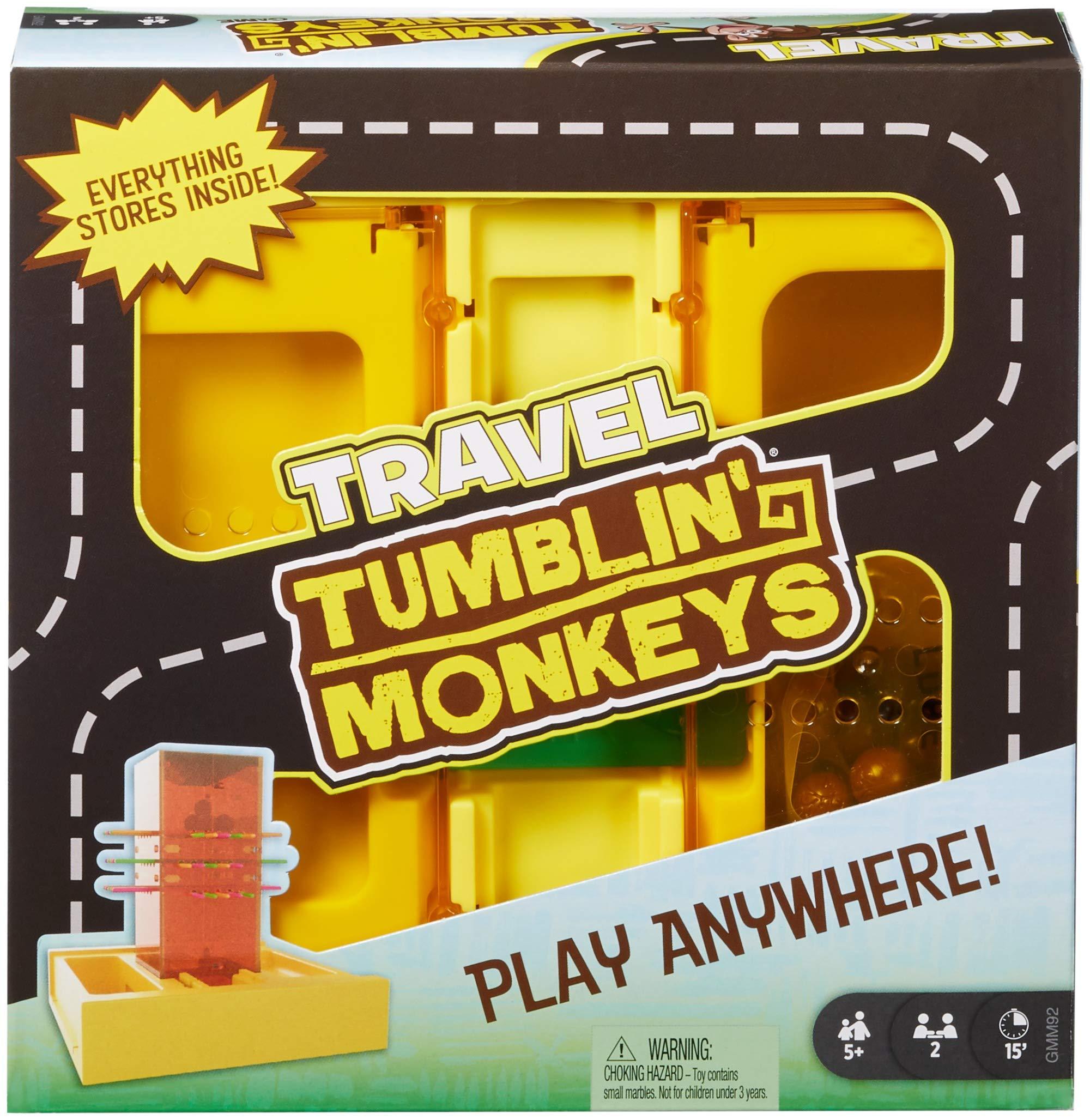 Mattel Games Mattel Games ?Travel Tumblin' Monkeys, Portable Kids Game with Built-in Storage for 5 Year Olds and Up, Multicolor