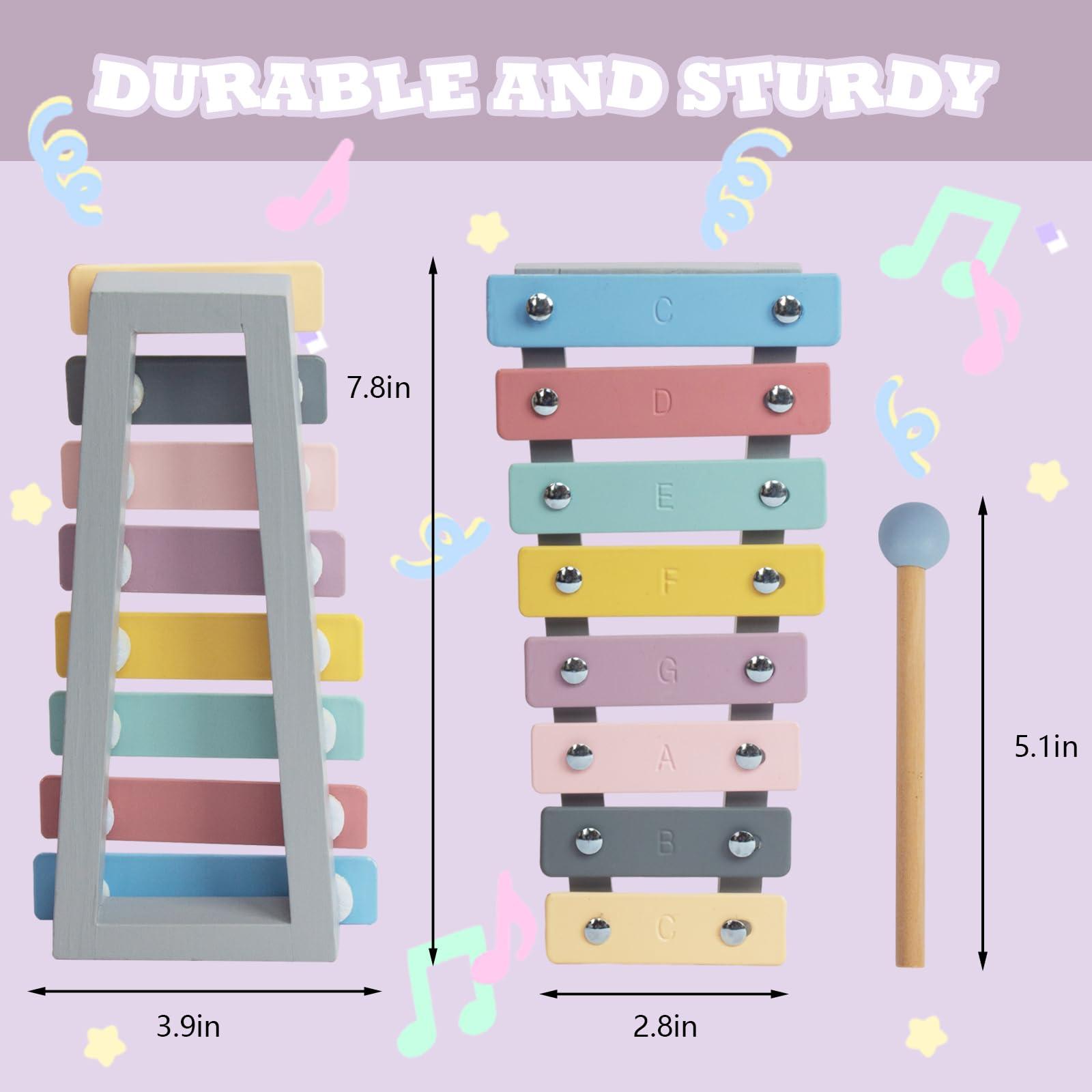 WoodenEdu Kids Xylophone Musical Toy with Child Safe Mallets - Educational Instrument for Toddlers