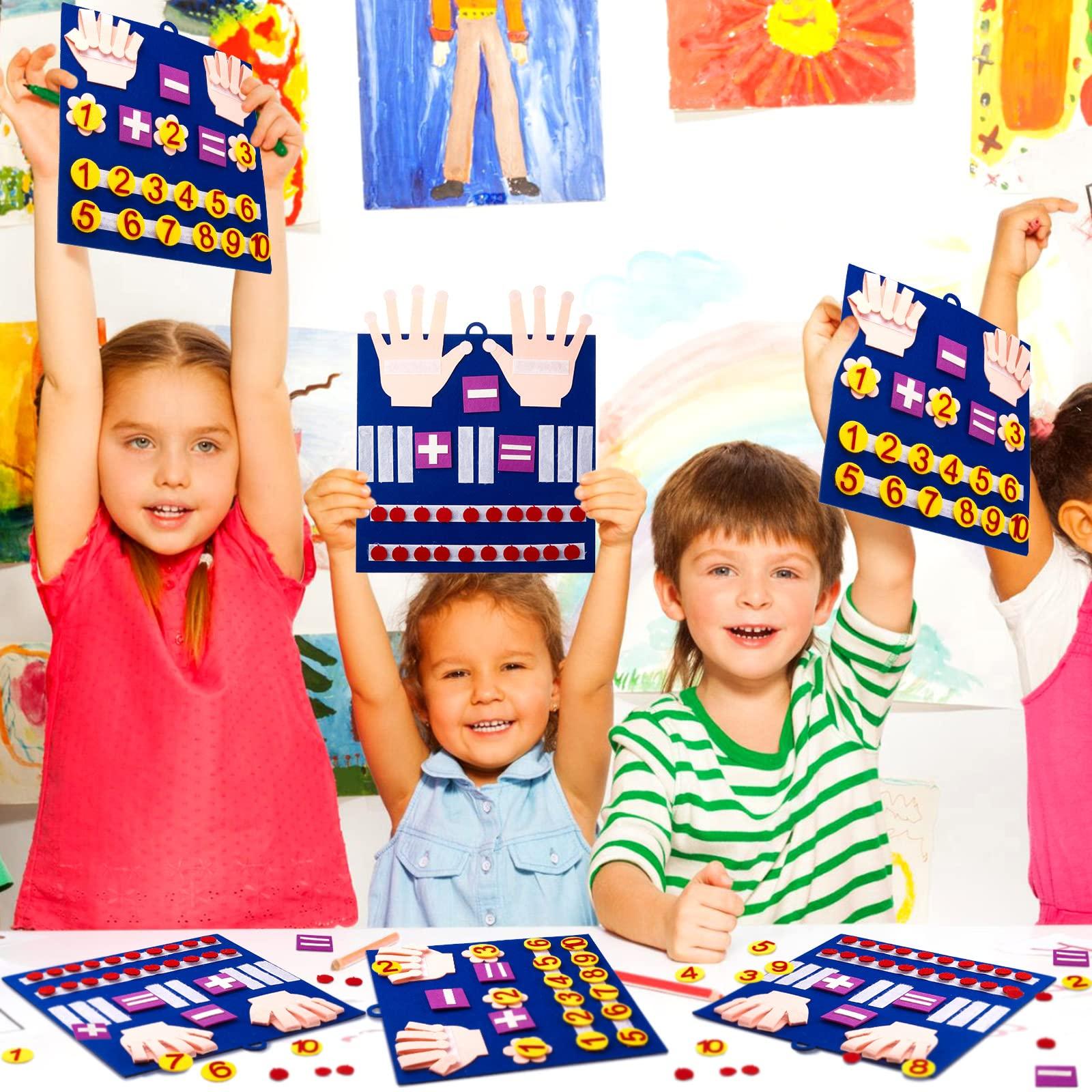 Deekin Deekin 2 Handmade Felt Finger math Toy Set Felt Math Toys Number Learning Counting Finger Boards Kindergarten Early Learning Toys Games Addition Subtraction