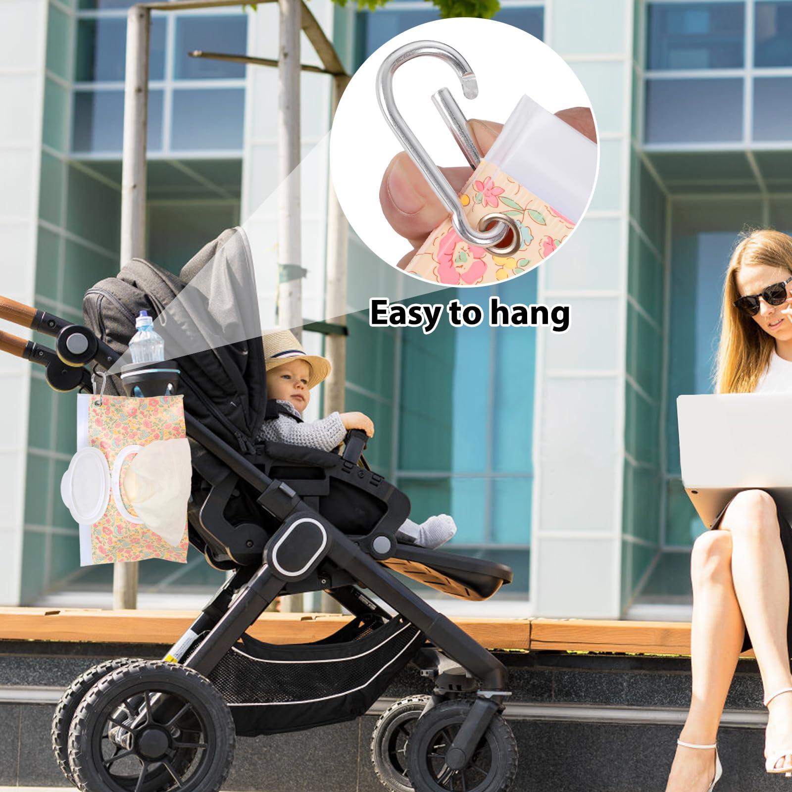 YAHUIPEIUS 2Packs Baby Wipes Dispenser Portable Baby Wipe Holder Refillable Wet Wipes Container Reusable Travel Wipes Case, Keeps Wipes Fresh(Blue)