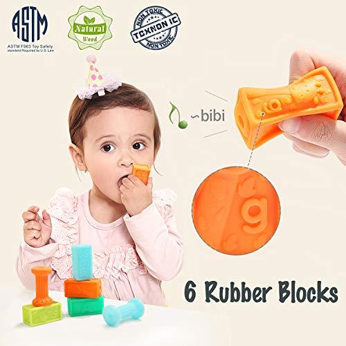 TOP BRIGHT TOP BRIGHT Wooden Building Blocks Toddlers 1-3,Baby Blocks 12-18 Months,Toy Blocks for 1 2 3 Year Old 80 Piece
