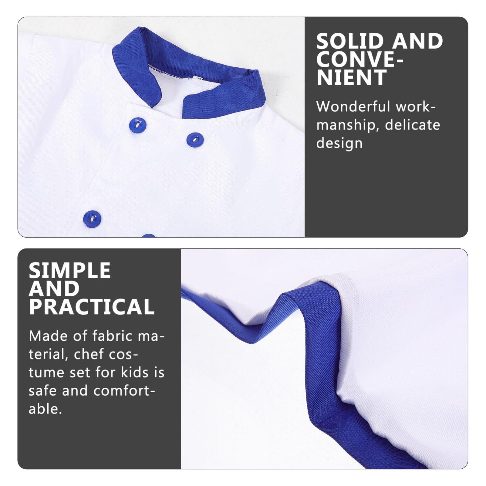 GALPADA GALPADA Kids Chef Costume Include Toddler Apron Short Sleeve Jacket and Chef Hat Pretend Chef Outfit for Kitchen Cooking Baking Wear