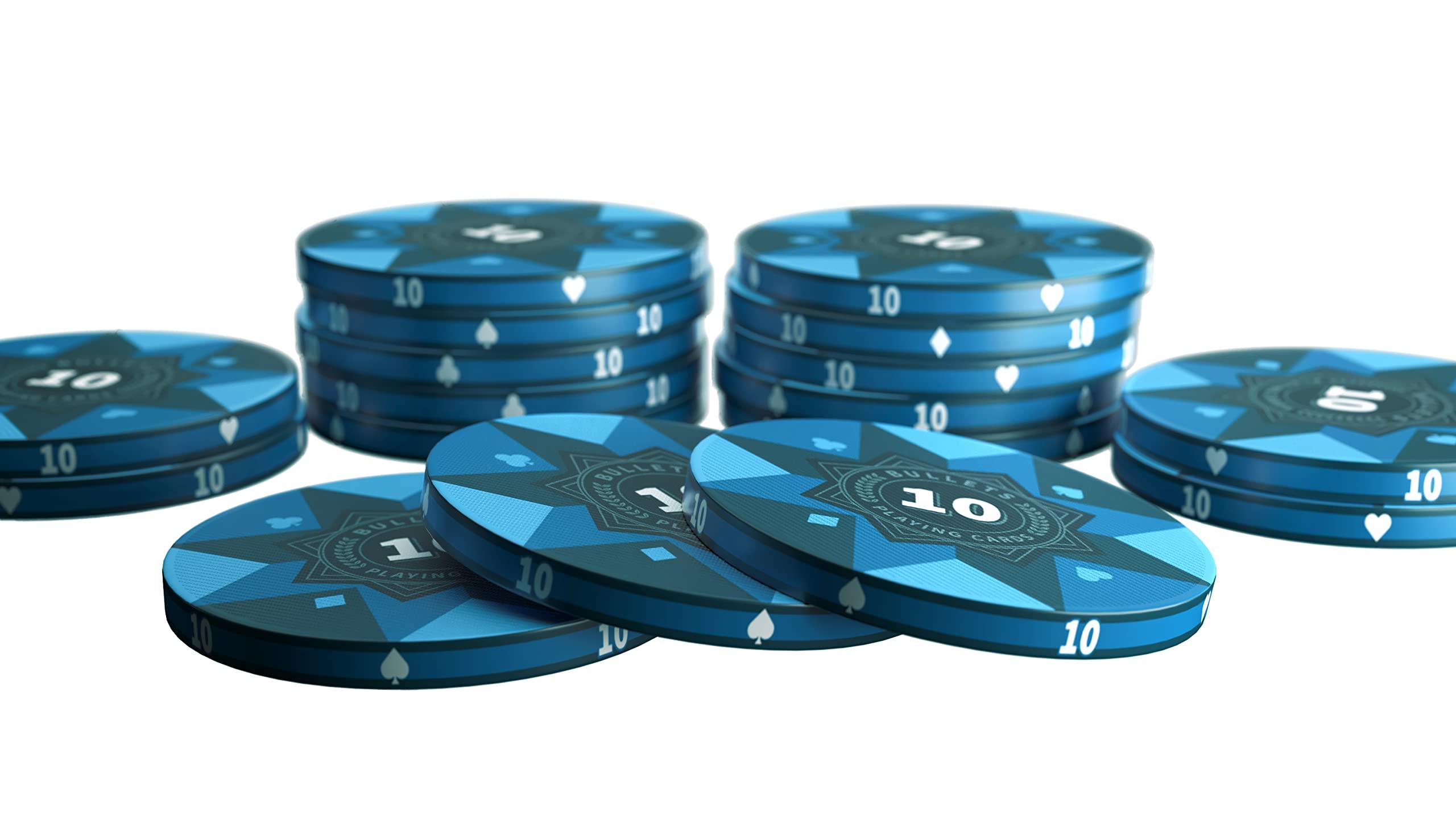Bullets Playing Cards Bullets Playing Cards Poker Sets with Case - Versatile Denominations for Poker, Blackjack, & Casino Games - Durable & Complete Set - Poker Case with 500 Ceramic Poker Chips \'Richie\' with Values