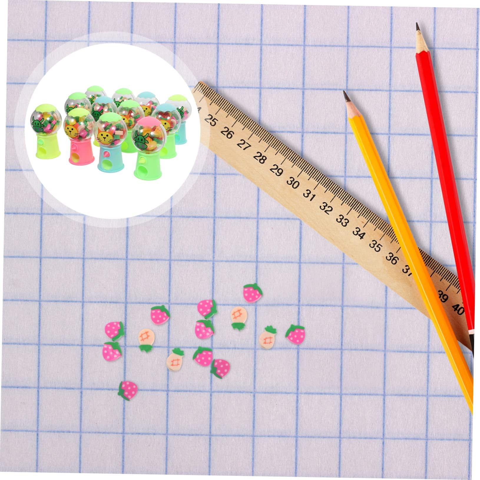 VICASKY VICASKY 12pcs Small Rubber Machine Candy Dispenser Food Pencil Eraser Mini Puzzles Pencils Candy Claw Machine for Food Student Plastic Christmas Bubble Gum Machine