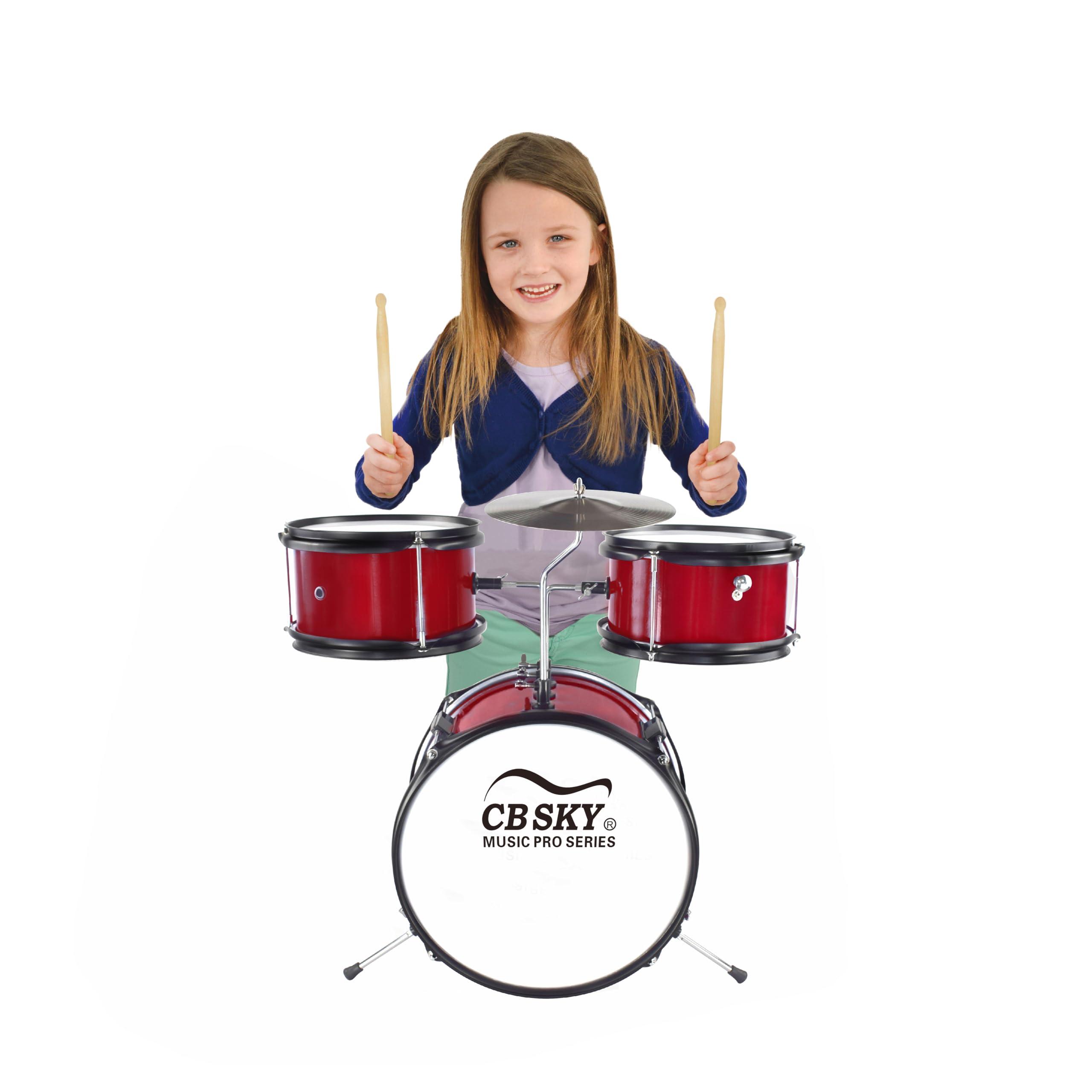 CB SKY CB SKY 5-piece Kids/Junior Drum Set 13\" bass drum/Beginner (Standard) /Kids musical toys, musical instrument (Red)