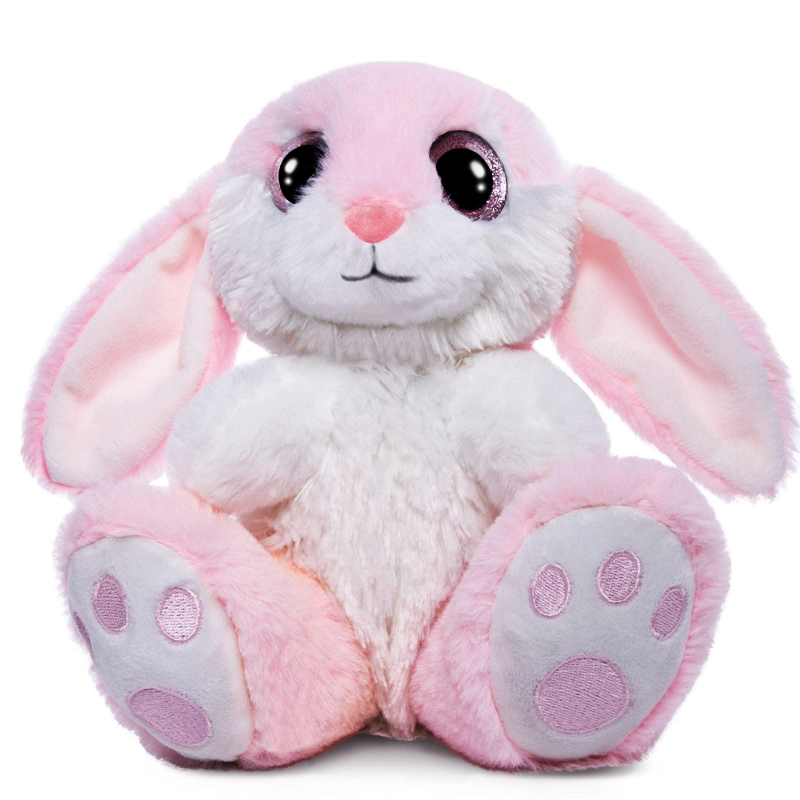 HO-EF HO-EF Bunny Rabbit Stuffed Animal, 8.5\" Plush Bunny with Floppy Ears, Machine Washable& Softness, Rabbit Toys for Girls Boys Kids Babies Great Easter Birthday Gifts Decorations, Pink