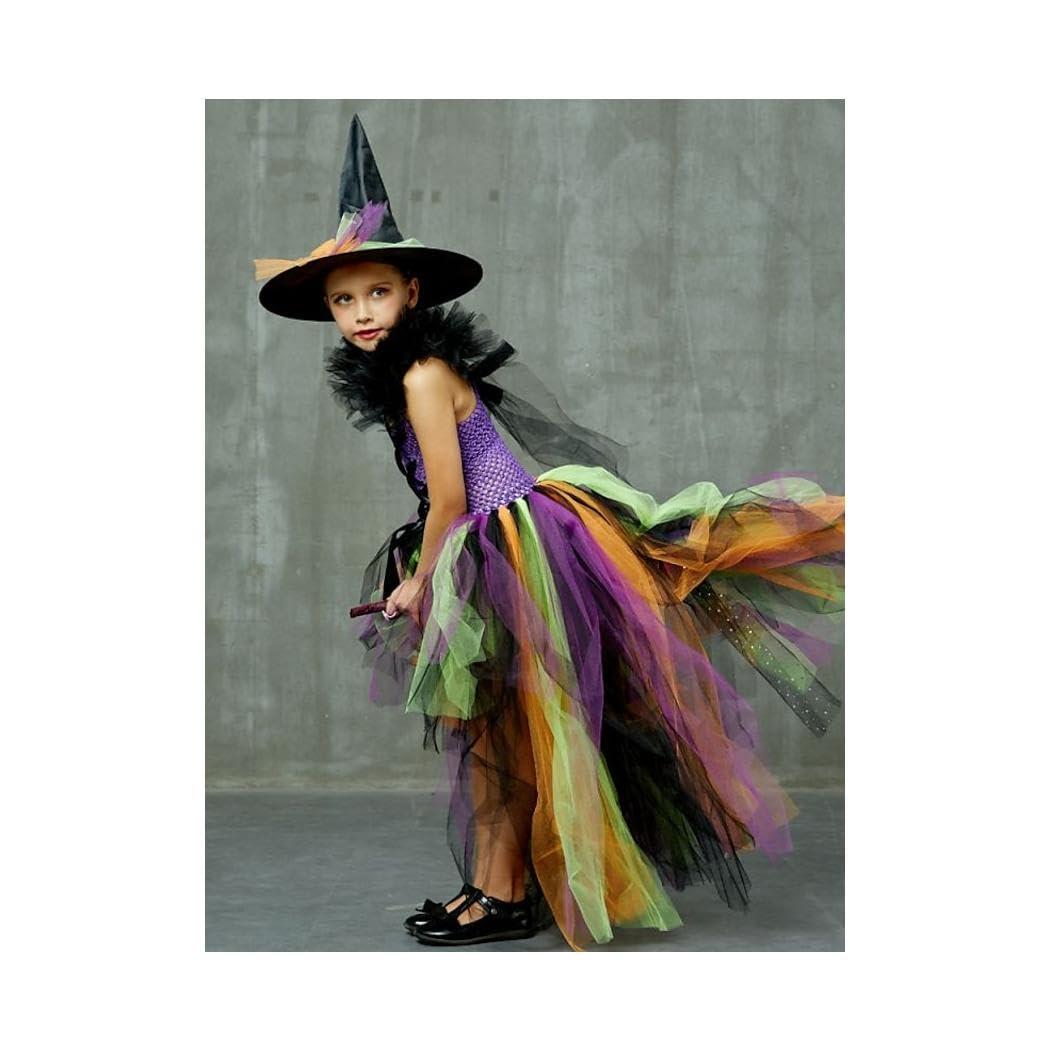 Generic Kids Little Girls\' Halloween Hocus Pocus Witch Winifred Sanderson Dress Set Performance Purple 3-4 years