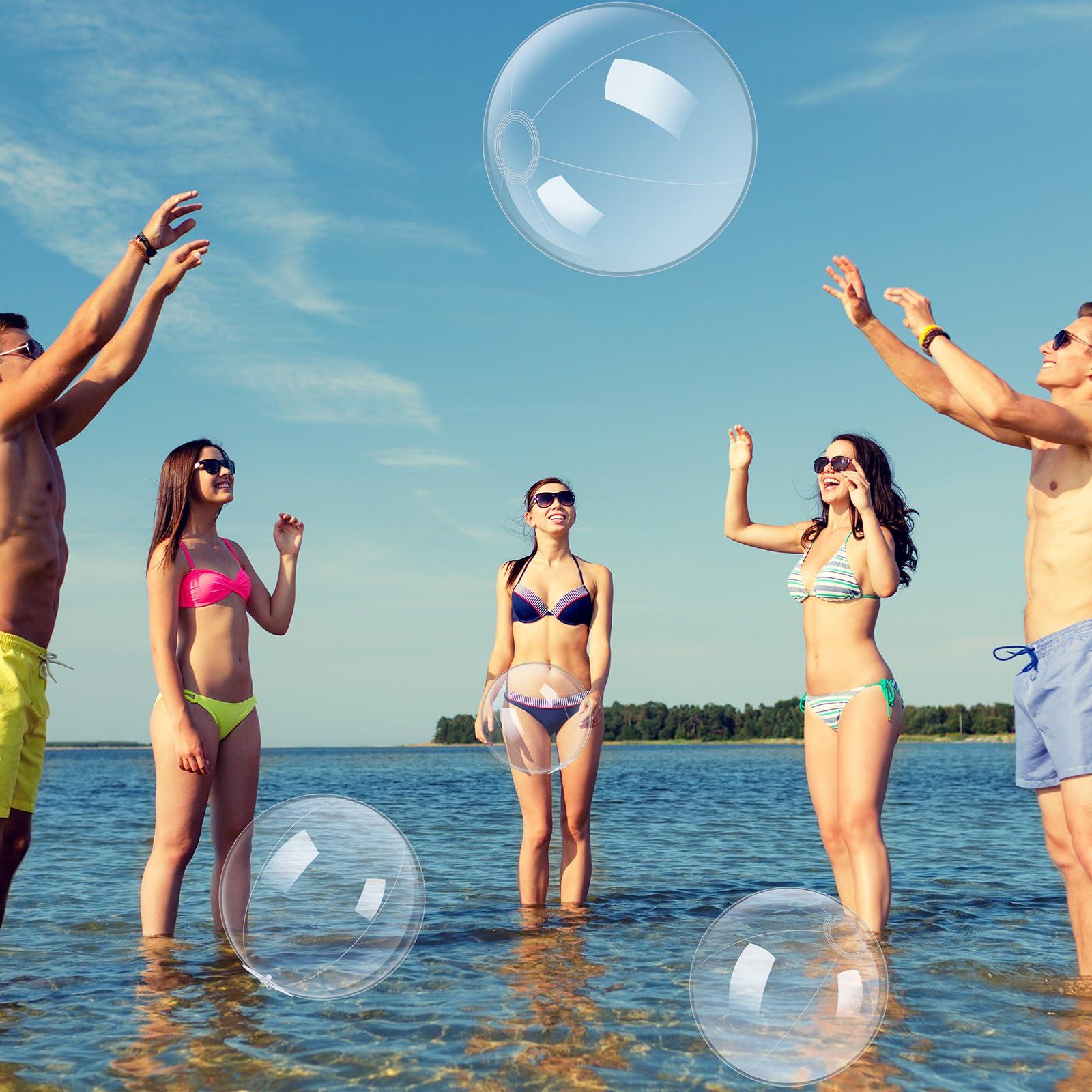 Hungdao Hungdao 12 Pieces Inflatable Clear Beach Ball Inflatable clear balls for Halloween Party DIY Ball Transparent Swimming Pool Ball Party Decorations Favors Supplies(16 Inch)