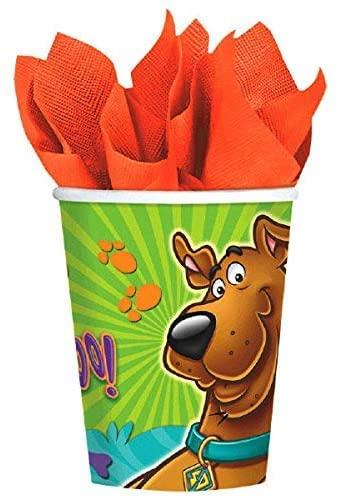 amscan Scooby Doo Birthday Party Supplies Bundle Pack includes Dessert Cake Paper Plates, Cups, Napkins, Table Cover (Bundle for 16)