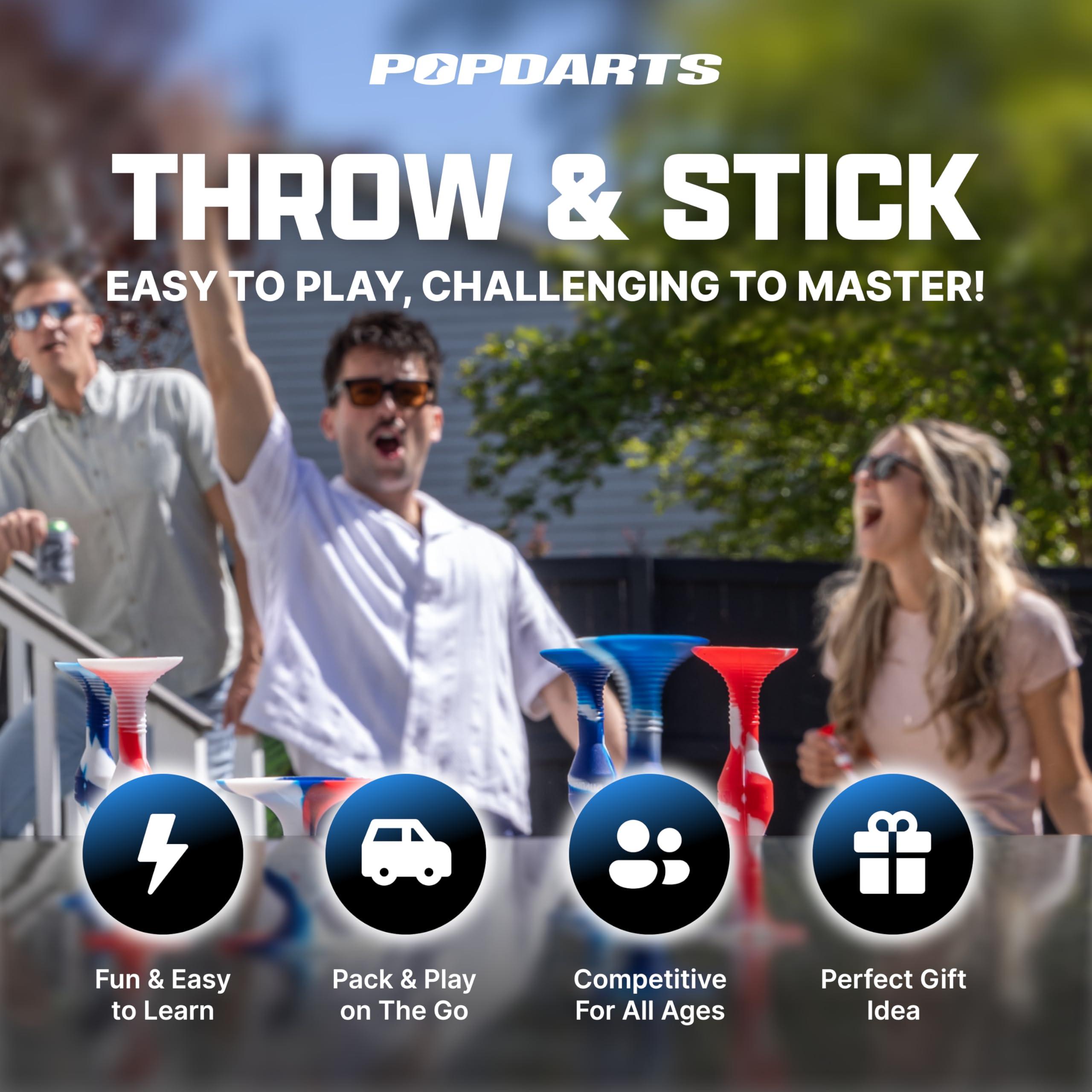 Popdarts Popdarts PRO Pack Game Set (Wigglenobber Target Marker) - Indoor, Outdoor Suction Cup Throwing Game - Competition with a POP