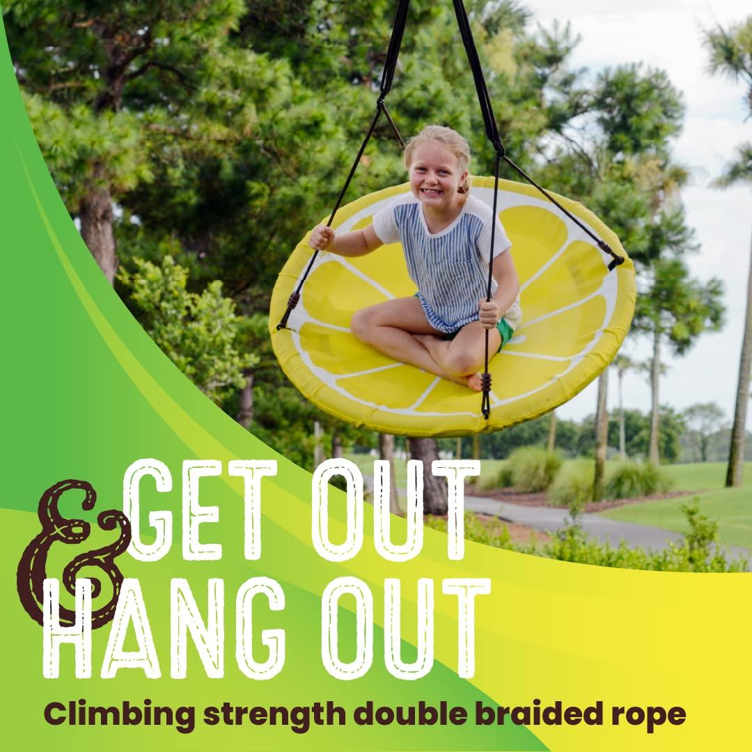 Swurfer Swurfer Slice Tree Swing, Saucer Swing Tree Swing for Kids Outdoor, Outdoor Swing for Kids, Weather Resistant Quick Drying Fabric, Easy Tool Free Assembly, Ages 4 and Up, Holds Up to 500 lbs
