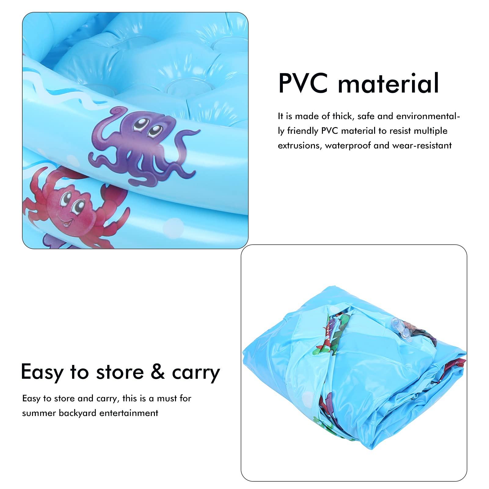 ToysCentral Basics Baby Pool, Indoor Outdoor Baby Swimming Pool, Round Inflatable Children Water Game Play Pool, Blue (150cm)