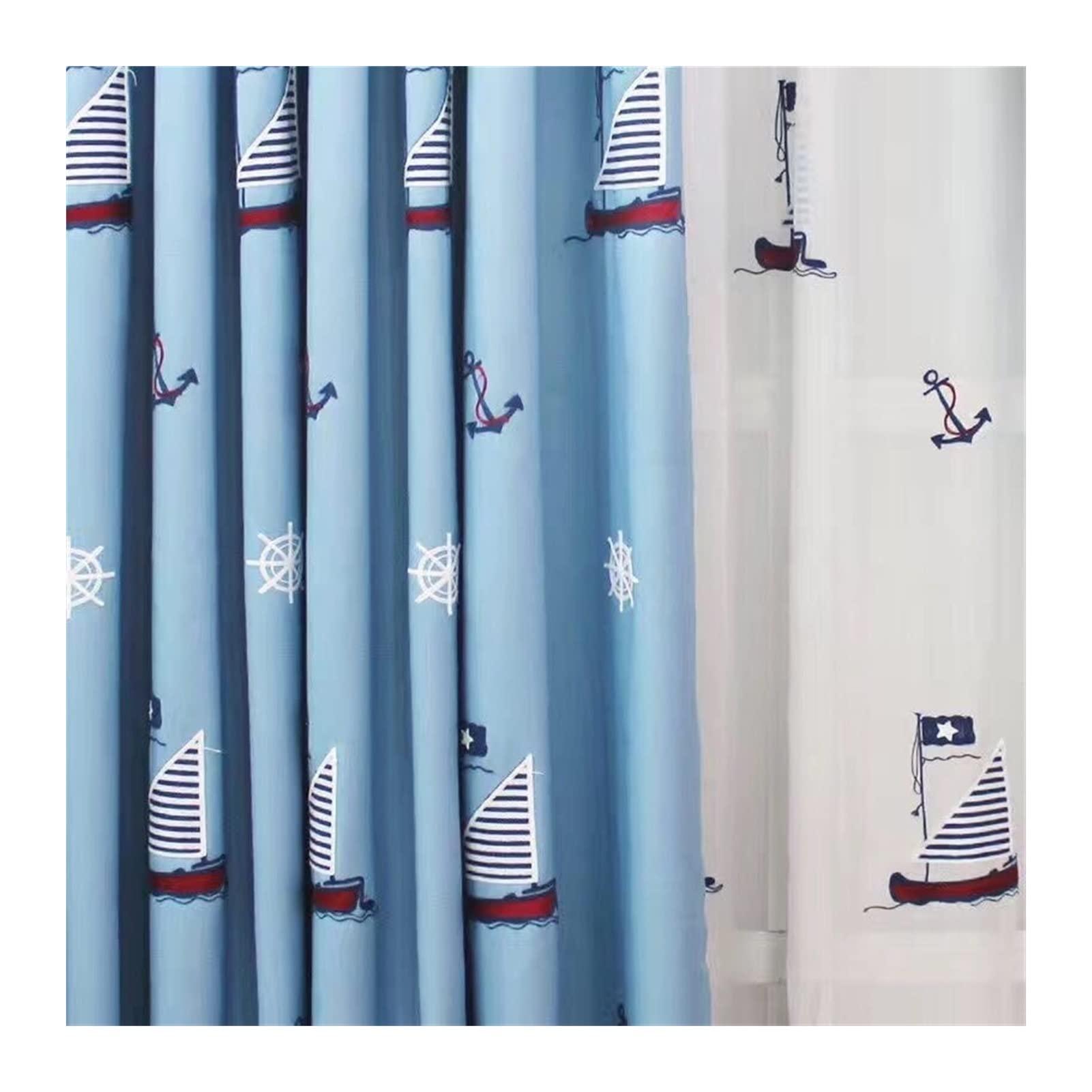 GLigeT Black Out Curtains Modern Blackout Curtains for Living Room Bedroom Window Treatment Blinds Finished Drapes Blue Color Children Curtains Drapes For Living Room ( Color : Blue-Grommet Top , Size : W135
