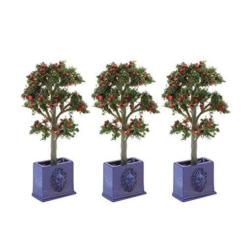 VGEBY VGEBY Dollhouse Fruit Trees 3PCS Miniature Dollhouse Plants Artificial Fruit Tree Model for 1:12 Scale Dollhouse Decoration