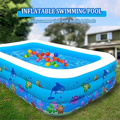 TONGQU TONGQU Paddling Pool for Kids, Rectangle Inflatable Swimming Pool for Kids, Baby Paddling Pool for Garden Backyard Indoor & Outdoor, Easy to Inflate,Ocean,1.1m