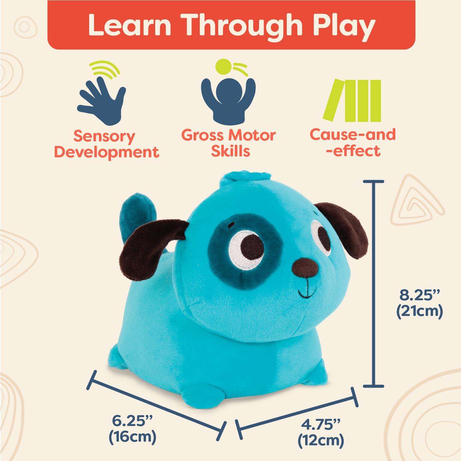 B. toys B. toys - Plush Crawling Toy Dog - Interactive Plush Dog Stuffed Animal Washable Tummy Time Barking Plush Toy with Movement & Sounds- Toys for Babies, Toddlers 1 Year +