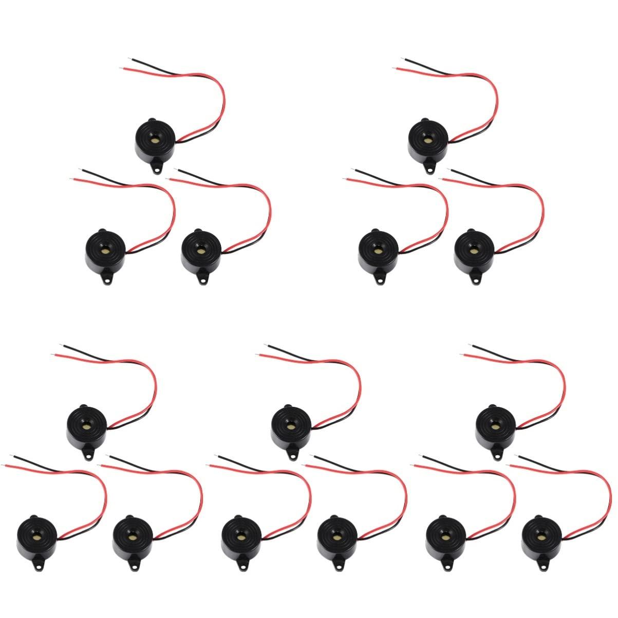 TOYANDONA TOYANDONA 5sets Practical Continuous Buzzer Electric Piezo Buzzer Home Security Alarm 2-Wire Connector 3-24v Dc Voltage 3pcs*5