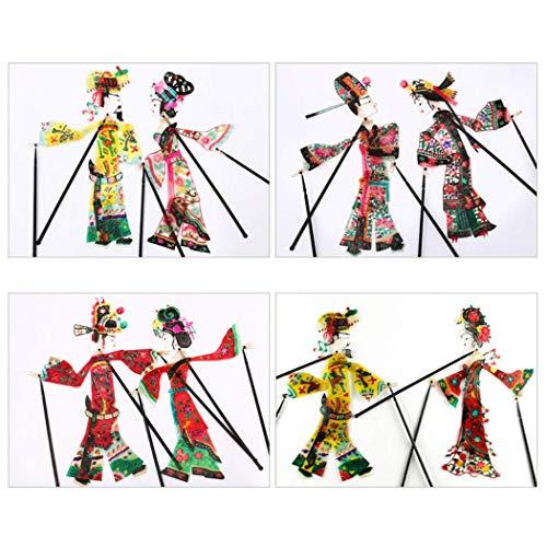 Gjiner Gjiner 15x9.5inch King Queen Shadow Hand Puppets Chinese Shadow Play Doll Shadow Puppet with Operating Lever-Best Finger Puppets Handicraft Queen