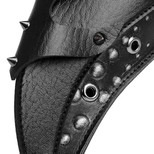 Cielasis PU Leather Plague Doctor Mask, Halloween Costume Bird Death Mask,Retro Leather Steampunk Halloween Costume Long Nose Bird Beak Cosplay Props for Mardi Gras, Masquerade Party, Christmas,Punk party