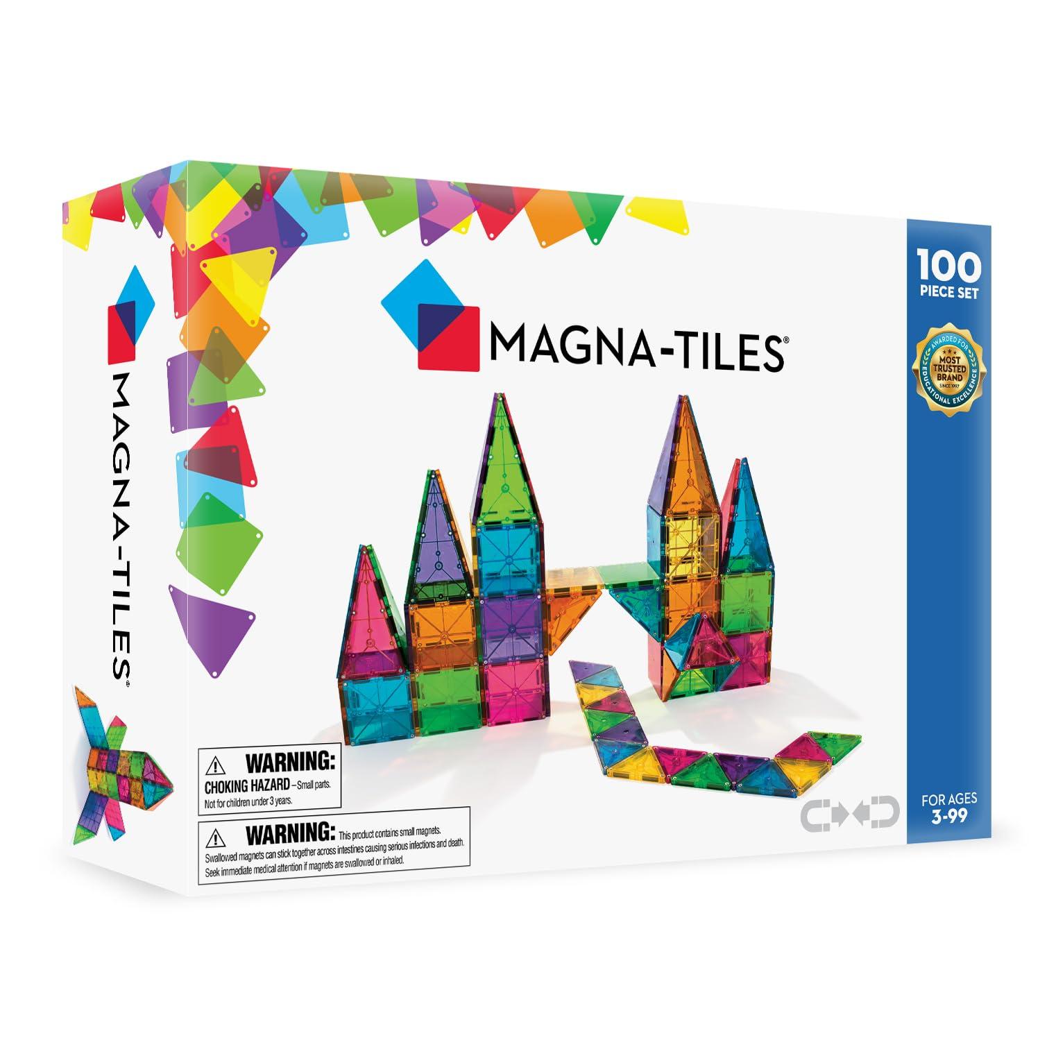 Magna Tiles MAGNA-TILES Classic 100-Piece Magnetic Construction Set, The ORIGINAL Magnetic Building Brand