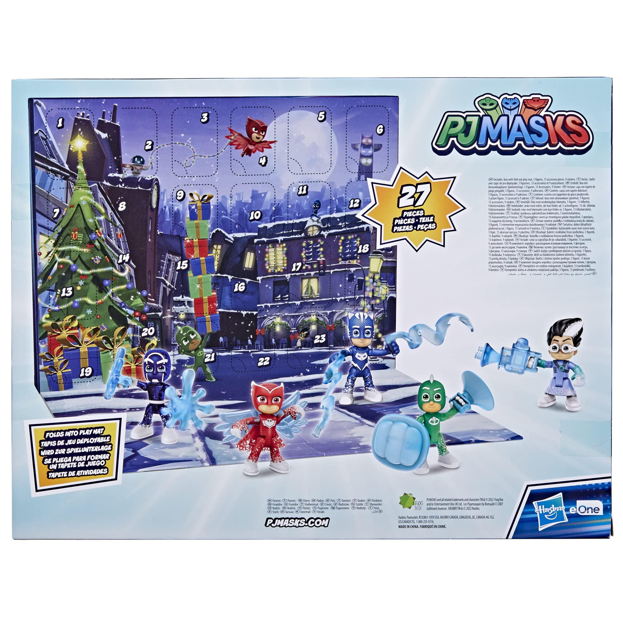 PJ Masks PJ Masks Kids Advent Calendar, 24 Daily Surprise Toys Including PJ Masks Action Figures, Accessories, and Stickers, Countdown Calendar, Ages 3 and Up