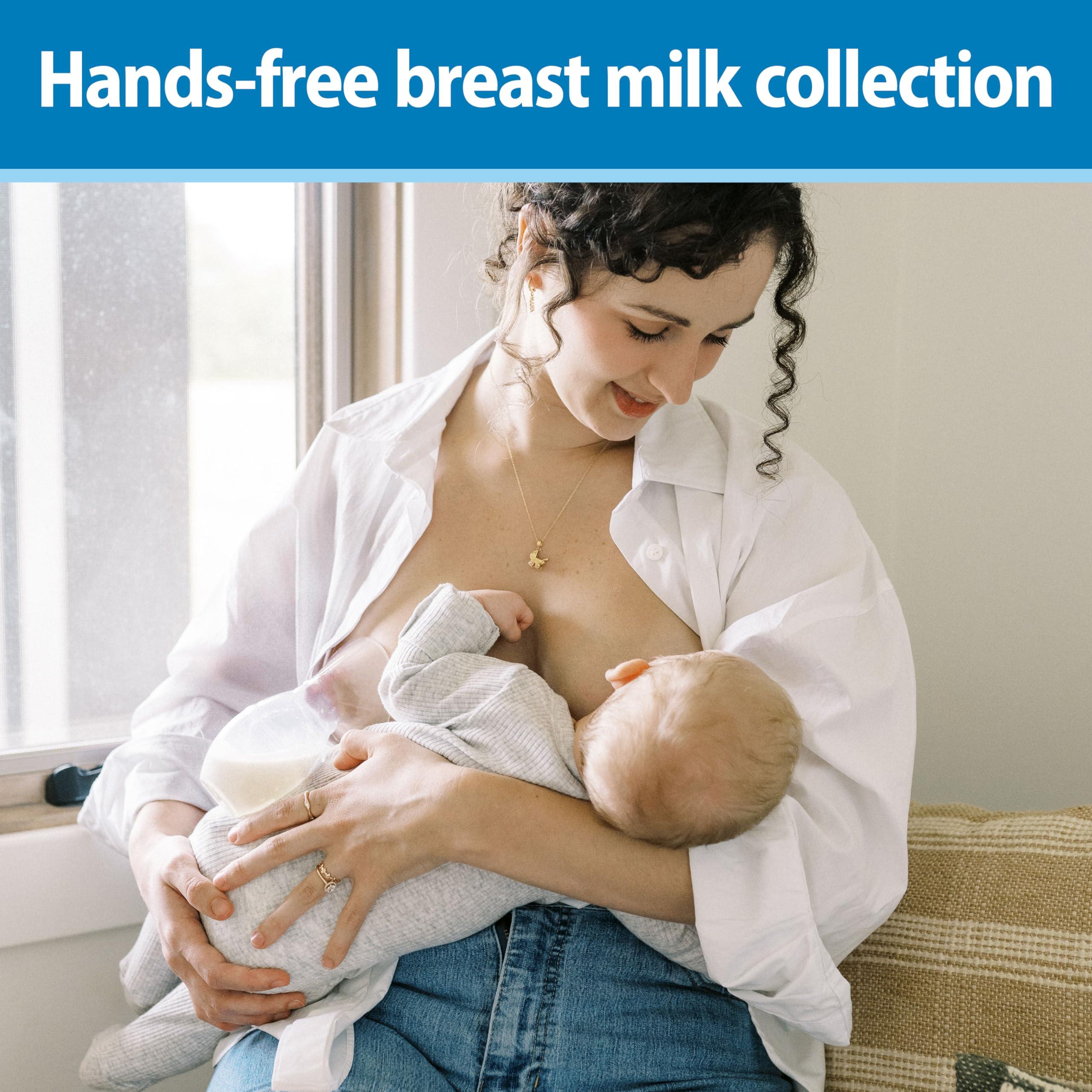 Dr. Brown\'s Dr. Brown's 100% Silicone One-Piece Breast Pump,Hands-Free Breast Milk Collector with Anti-Colic Options+ Baby Bottle (4 oz/120 mL),Level 1 Nipple,Travel Lid and Travel Bag