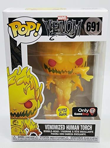 Funko Pop! Venomized Human Torch GameStop Exclusive GITD Chase With Case