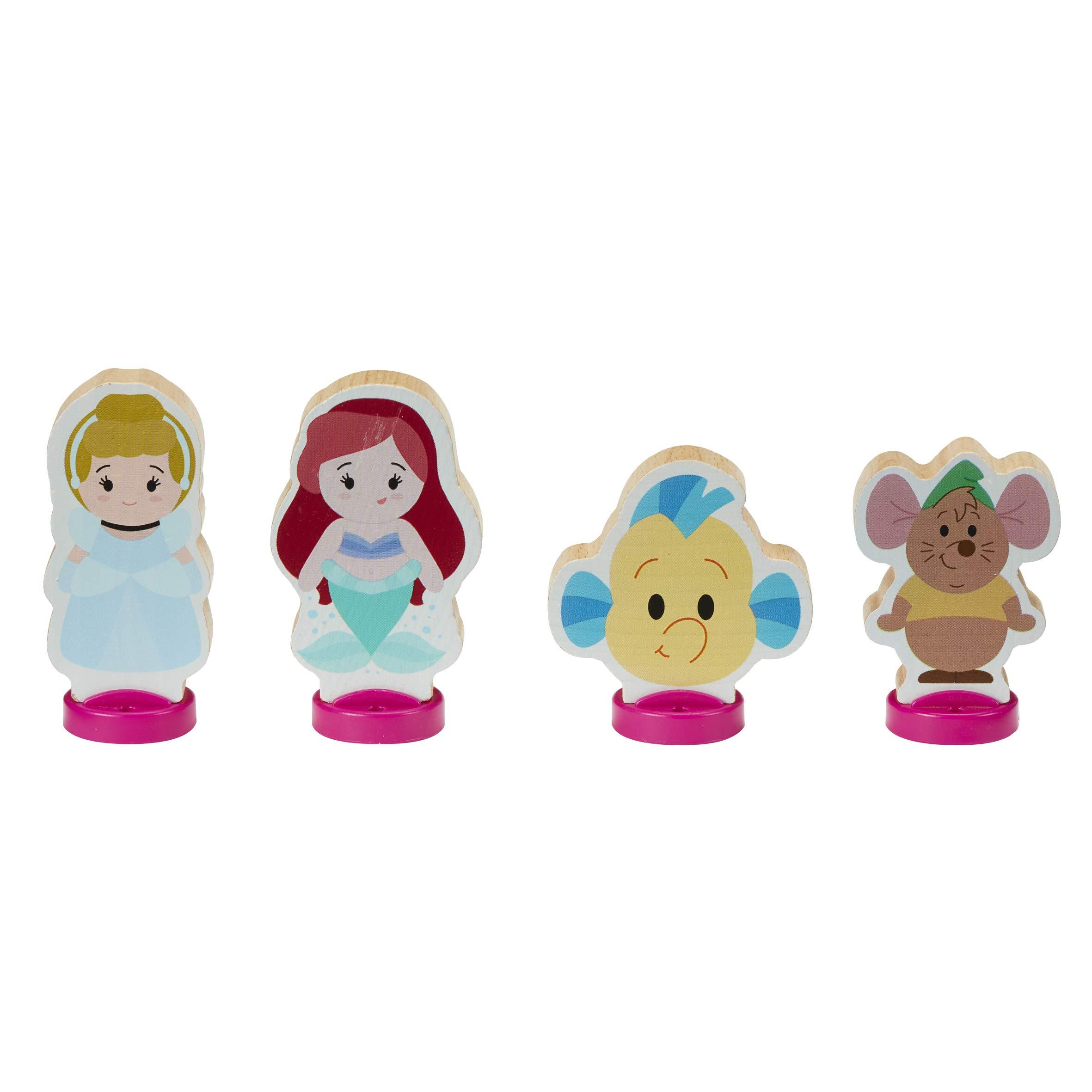 Disney Princess Disney Princess Wooden Princess 4-Figure Set Beautiful Preschool Wooden Toy, Imaginative Play, FSC Certified Sustainable, Gift for 2-5 Year Old