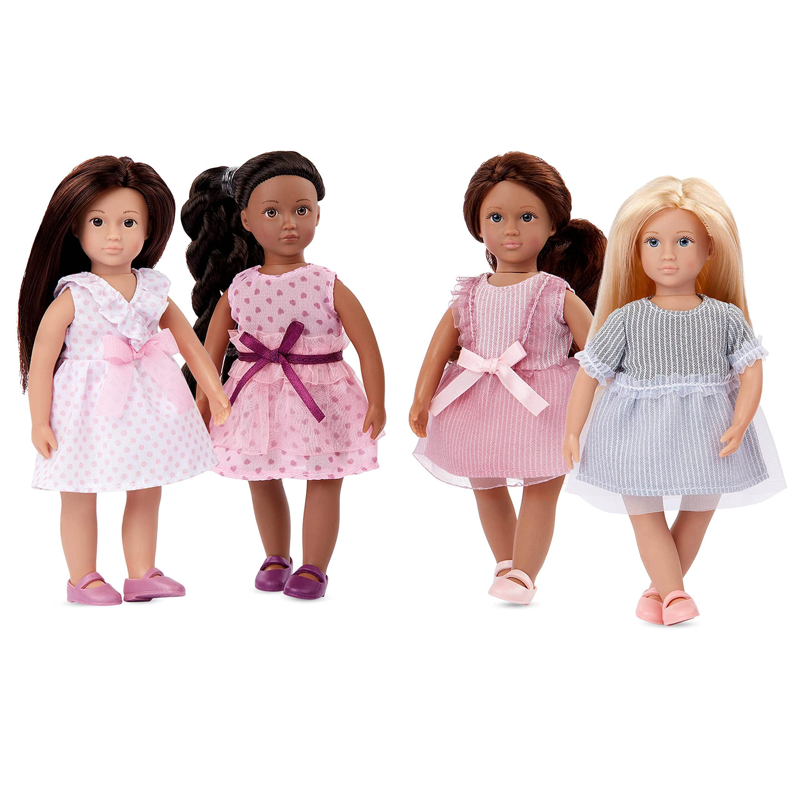 Lori Lori 4 Mini Dolls 6-inch Fashion Dolls Dresses & Shoes Toys for Kids 3 Years + Fashion Friends: Nina, Amaya, Chen & Flora