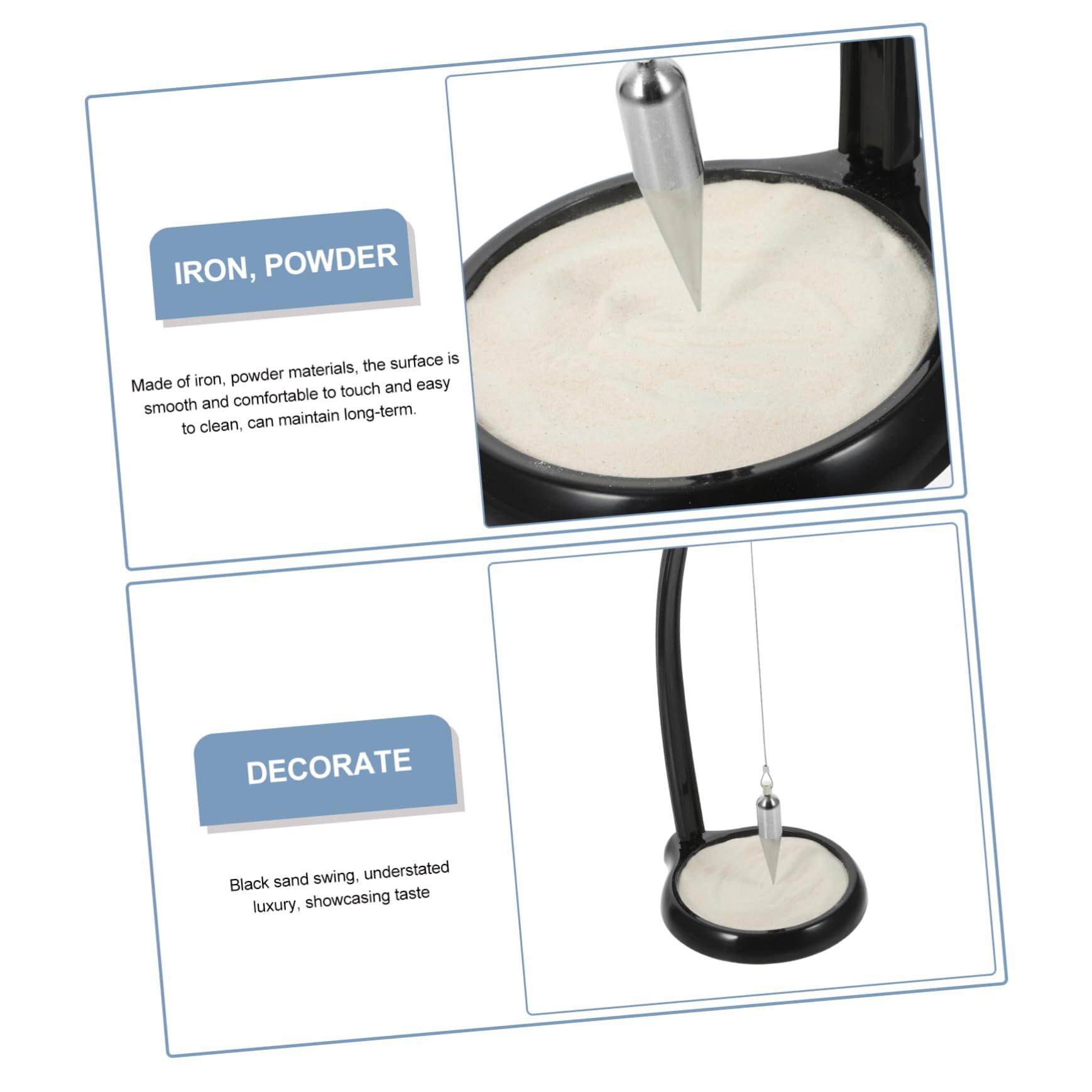 BESTonZON BESTonZON Home Decor Pendulum Table Centerpiece Metal Sand Pendulum Gravity Sand Pendulum Sand Table Pendulum Sisyphus Table Art Natural Sand Pendulum Bracket Iron Bookcase Office