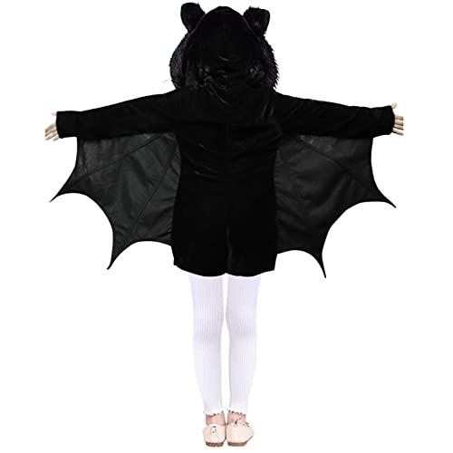 Ryshman Ryshman Kids Halloween Costume Bat Pumpkin Skeleton Cloak Hooded Holiday Party Stage Performnace Tights Masquerade Dress Up Costumes (Pumpkin, 110)