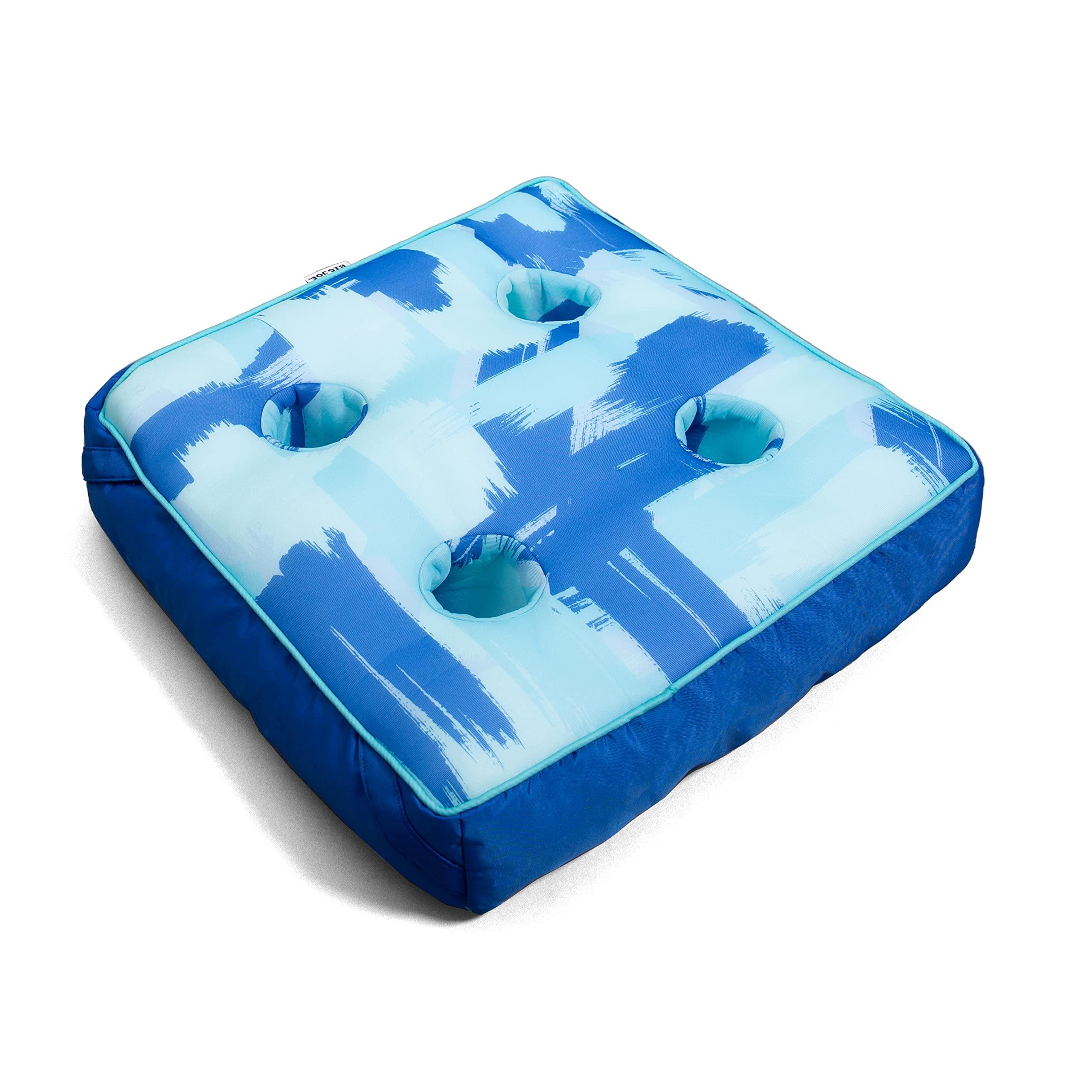 Big Joe Big Joe Captain's Caddie No Inflation Needed Pool Float Drink Holder, Paintbrush Blue Double Sided Mesh, Quick Draining Fabric, 2 feet
