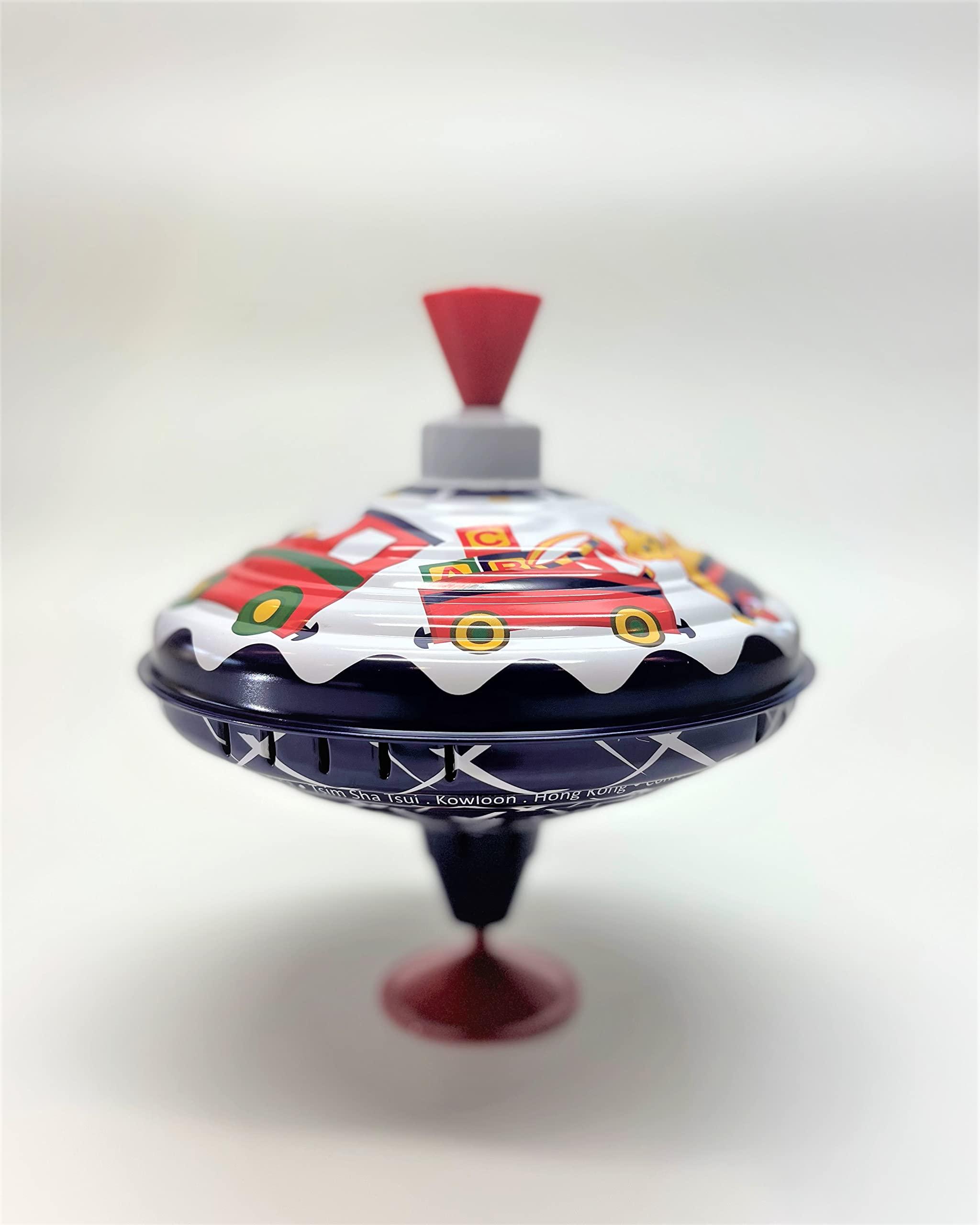 Bolz Bolz Classic Playbox Music Spinning Tin Top Toy from KsmToys The Funny Buzzing Hum Gets Louder As The Top Spins Faster, Ages 18 m+