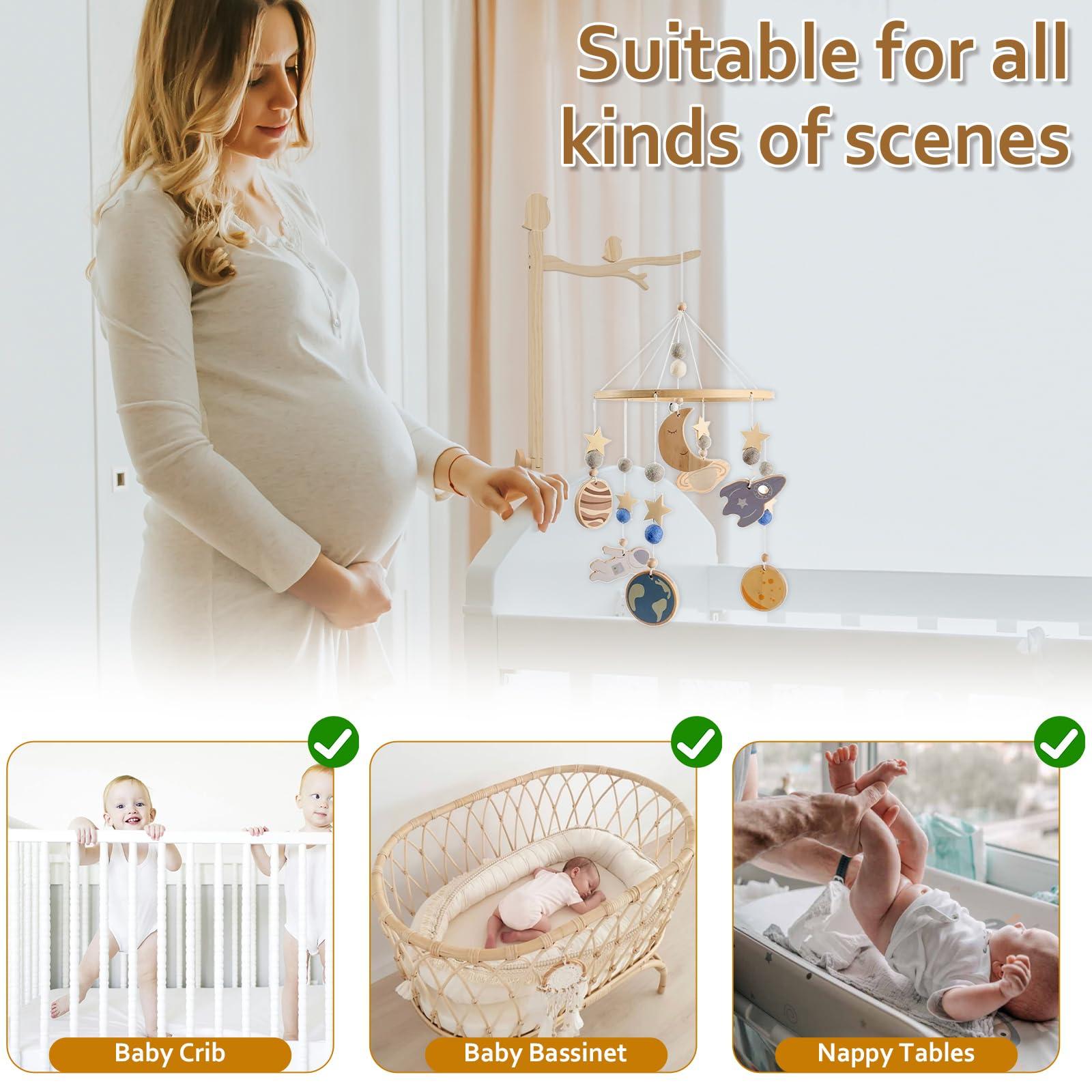STUIPIUL STUIPIUL Baby Crib Mobile Arm Crib Mobile Holder with/Without Mosquito Net Floor Standing Baby Mobile Holder Arm Nursery Baby Mobile Hanger Easy Installation for Crib Baby Bed Nursery(A)