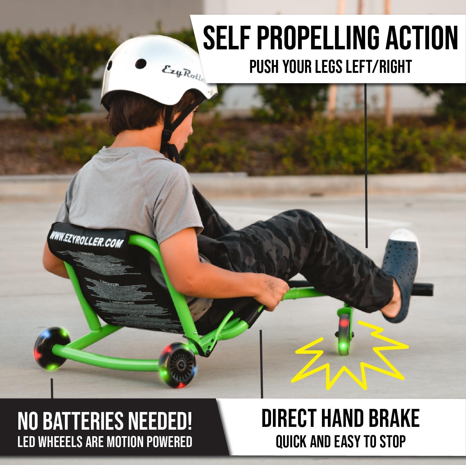 EzyRoller EzyRoller Classic Ride On Scooter with Light-up Wheels for Kids Ages 4+ - Pink LED Limited Edition