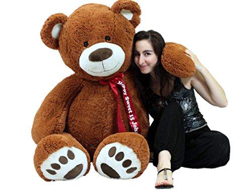 Big Plush Big Plush Personalized 5 Foot Teddy Bear Soft Life Size Animal with Bigfoot Paws - Customized with Your Message