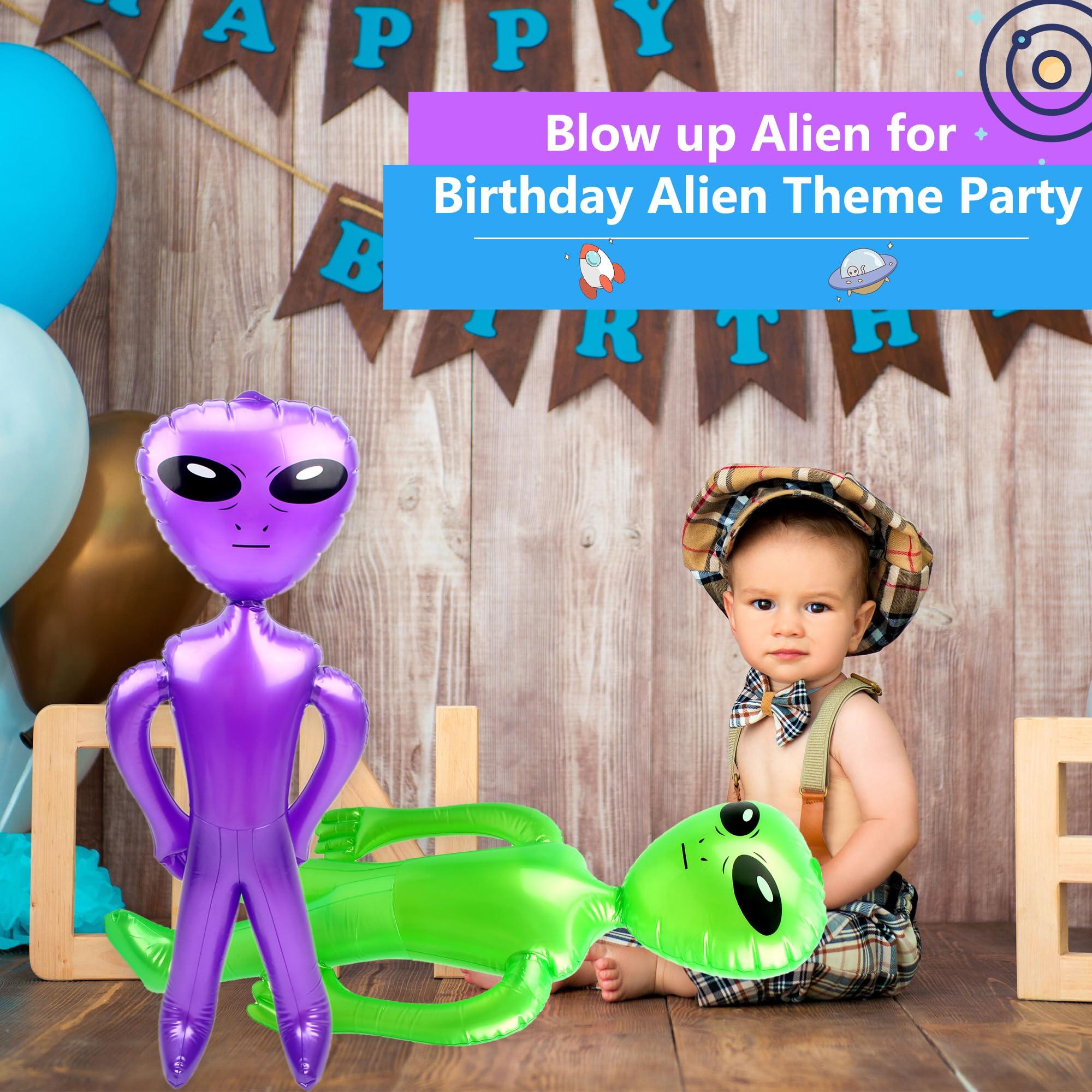 Sonarun 16 Pcs 35 Inch Halloween Inflatable Alien Giant Inflatable Alien Large Blow Up Alien Jumbo Alien Inflate Balloons Toy for Birthday Halloween Alien Theme Party (Color Set 1)