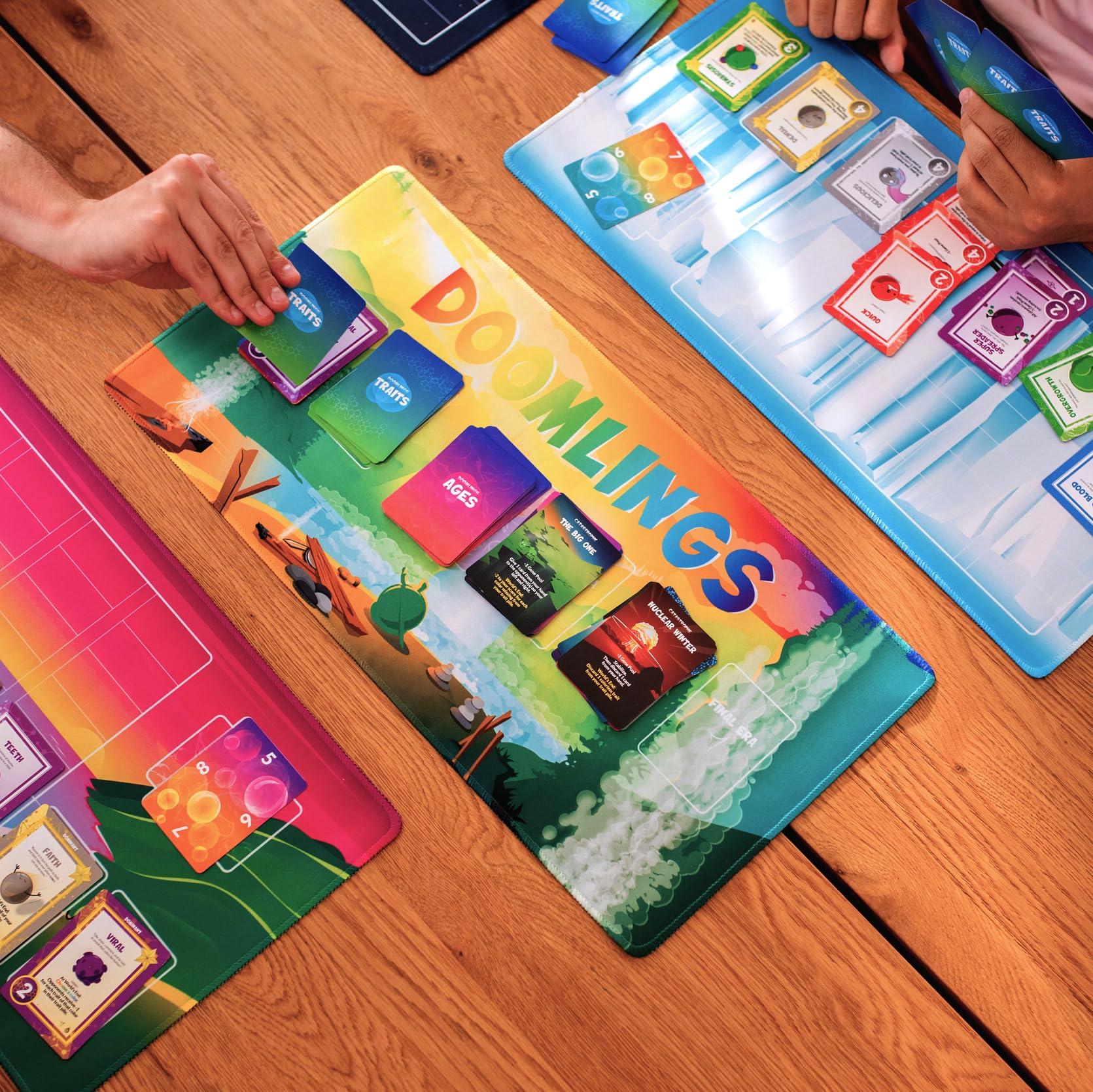 Doomlings Doomlings Card Game Deluxe Bundle, Overlush Expansion & Playmats Carrying Bag - Ultimate Family Card Game Set