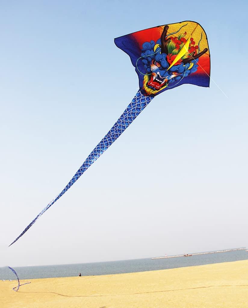XLTTY Kites Large Chinese Dragon Kite,Extremely Easy to Fly Kite,Easy to AssembleBest Kite for Beginnerfor The Beach/Kite Party/Field/Park (Size : 40m+400m line)