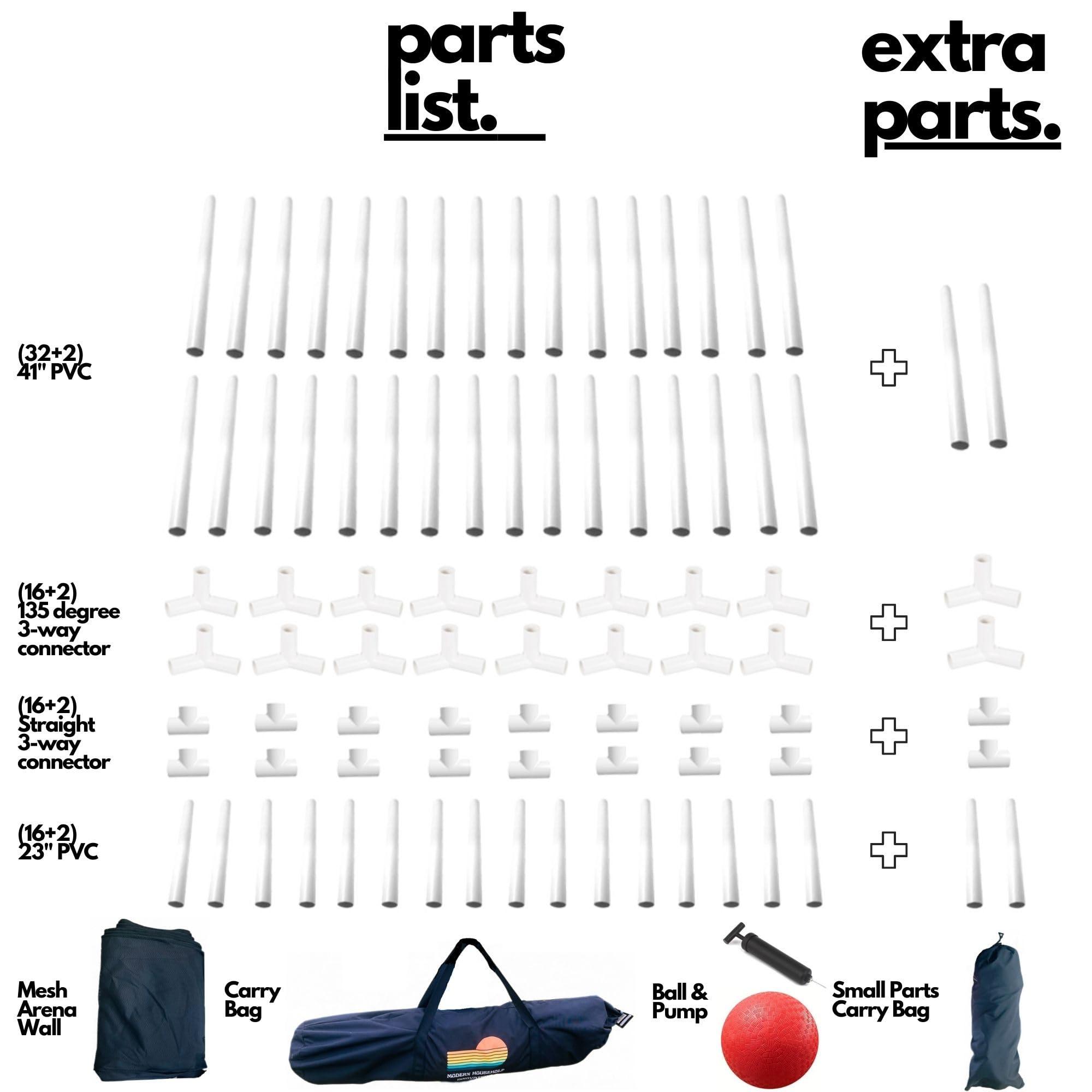 Modern Household Innovations Portable Gaga Ball Pit Kit 15 FT Gaga Pit - Strong Nylon Mesh, Inflatable Gaga Ball, Pump & Carry Bag, Adult Ball Pit for Field Day Games & Physical Education Equipment